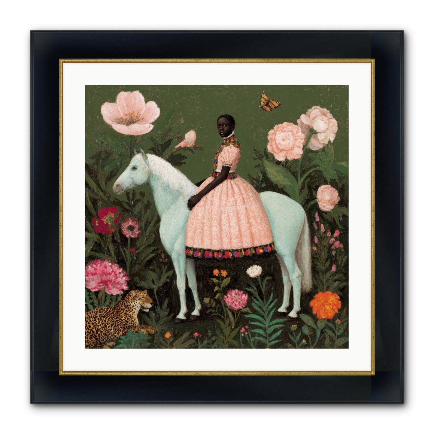 The Cobalt Canter Club Framed Print - Wide Black w/Gold 24x24