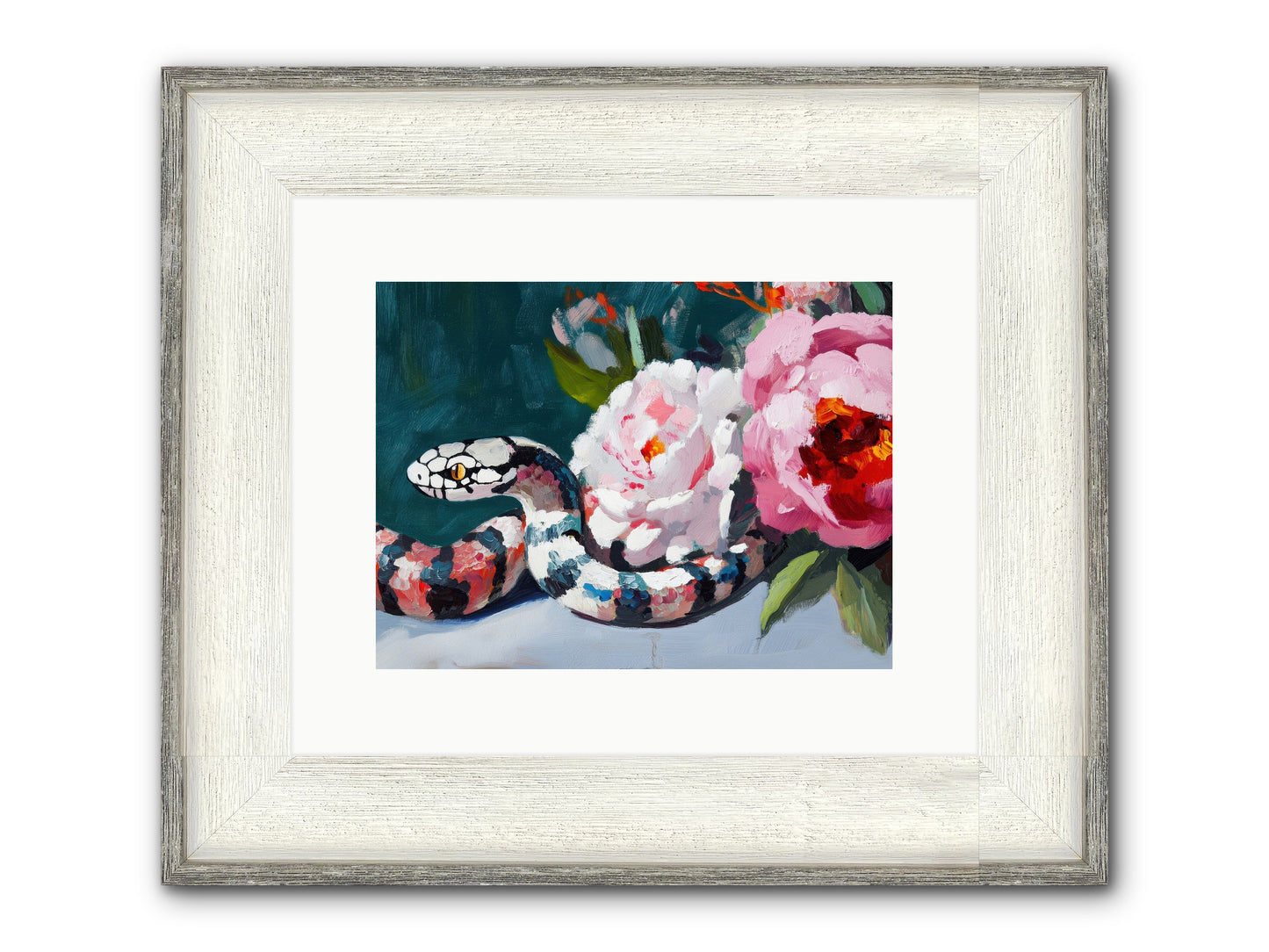 The Coiled Jewel Framed Print - Driftwood White 12x9