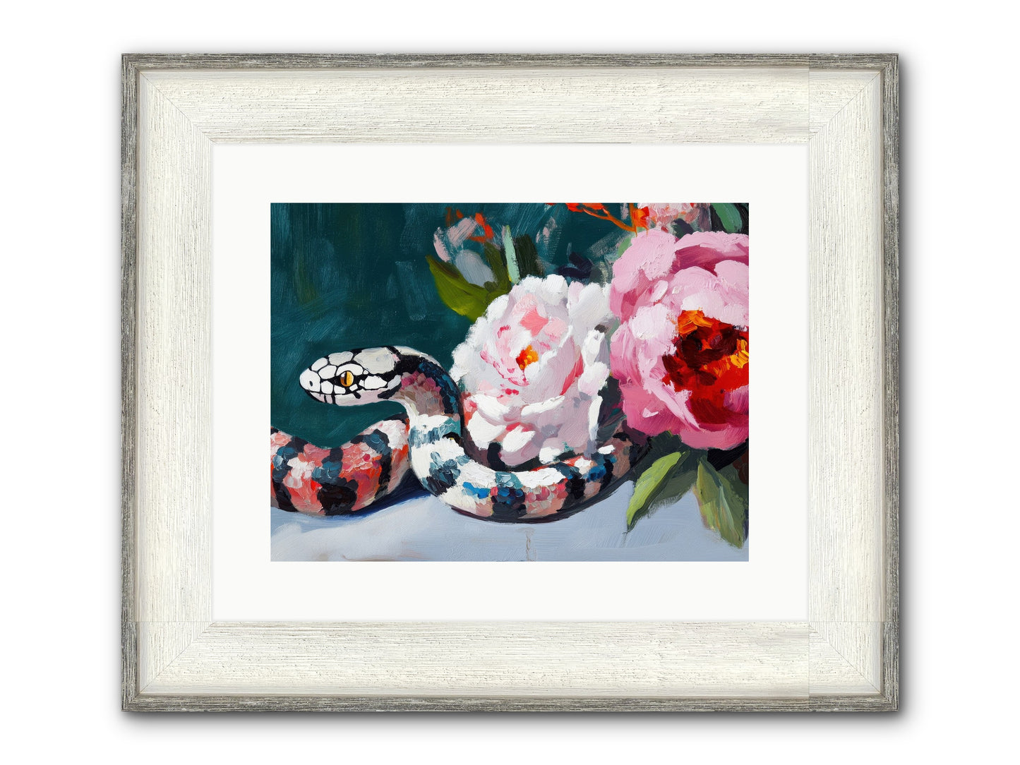 The Coiled Jewel Framed Print - Driftwood White 16x12