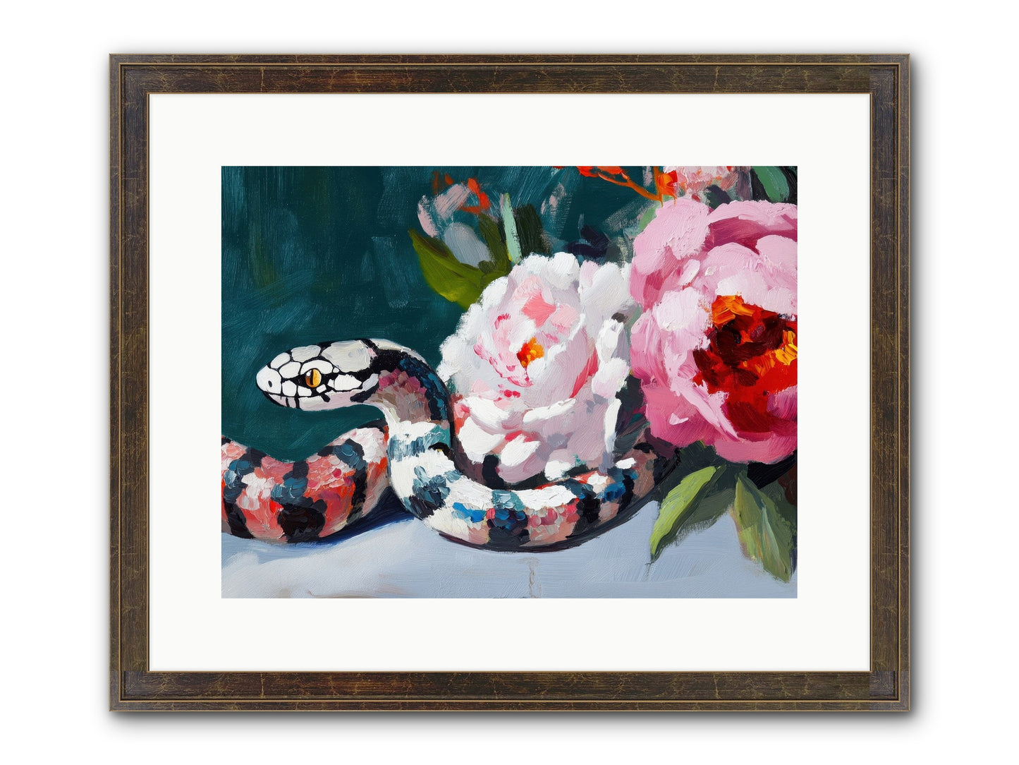 The Coiled Jewel Framed Print - Slimwoods Black/Gold 16x12