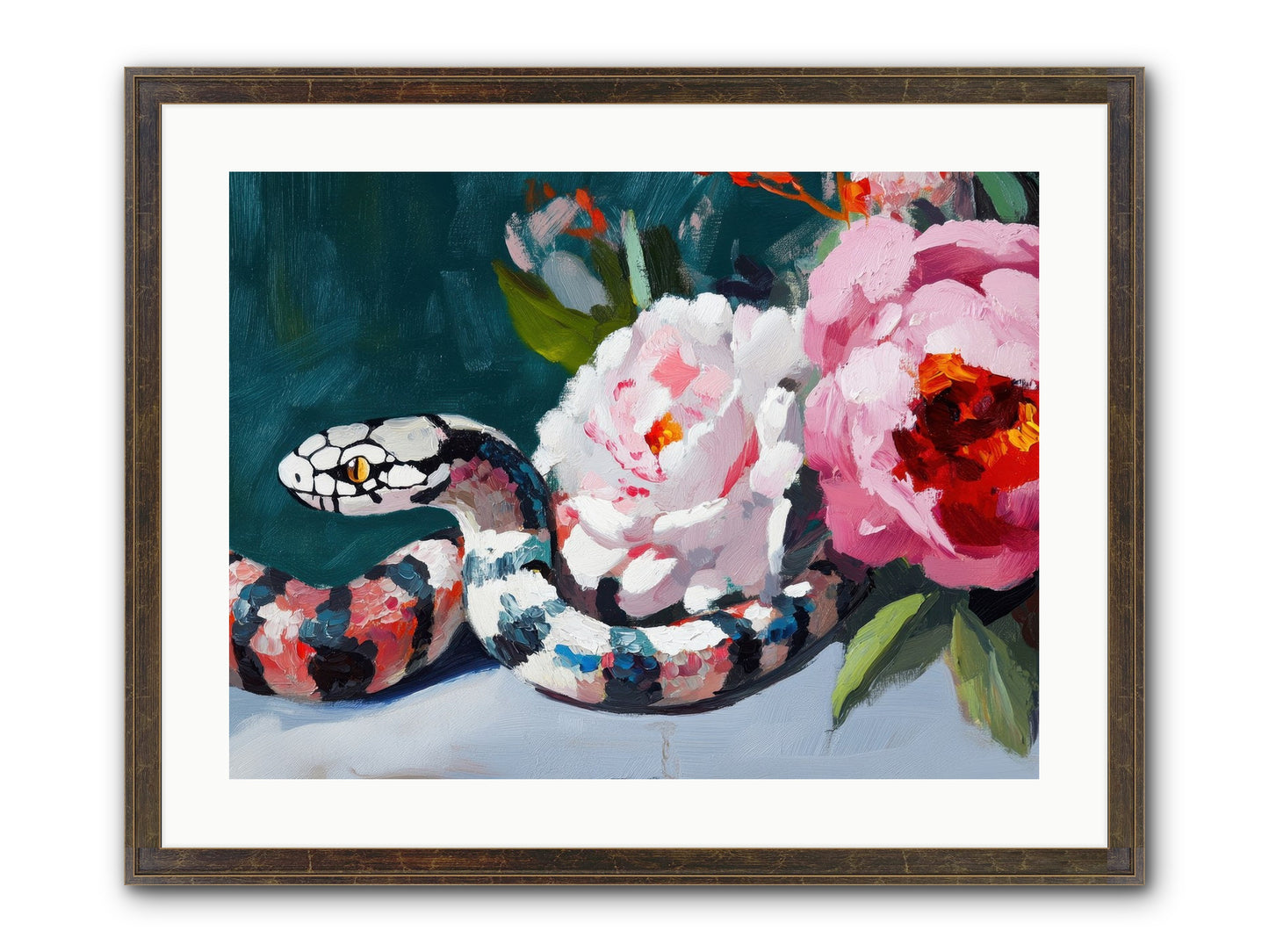 The Coiled Jewel Framed Print - Slimwoods Black/Gold 24x18