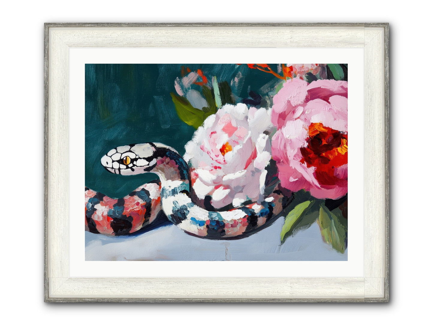 The Coiled Jewel Framed Print - Driftwood White 32x24