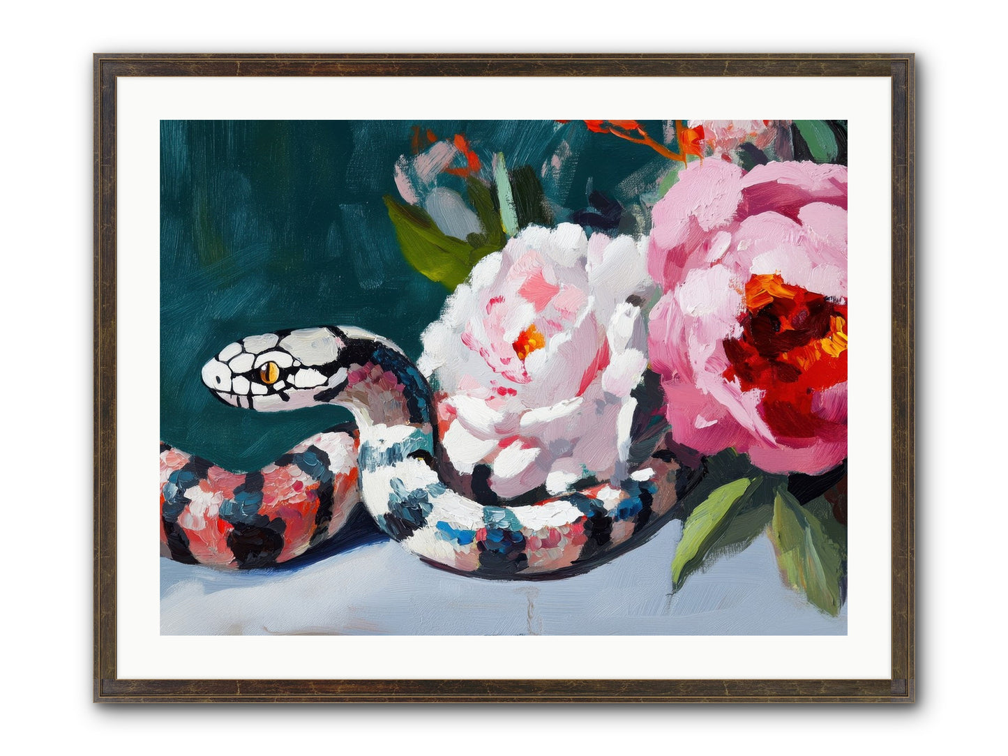 The Coiled Jewel Framed Print - Slimwoods Black/Gold 32x24