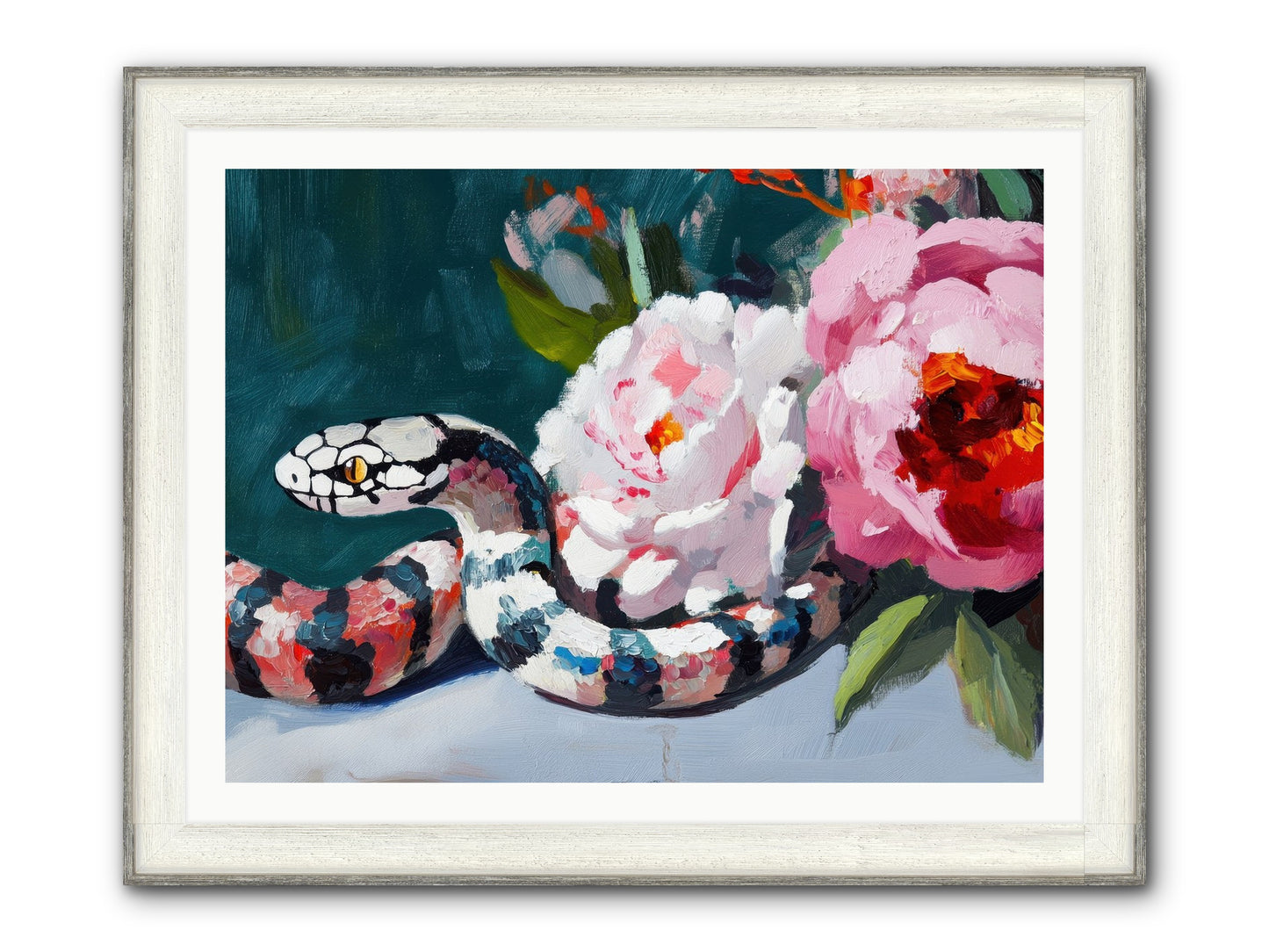 The Coiled Jewel Framed Print - Driftwood White 40x30
