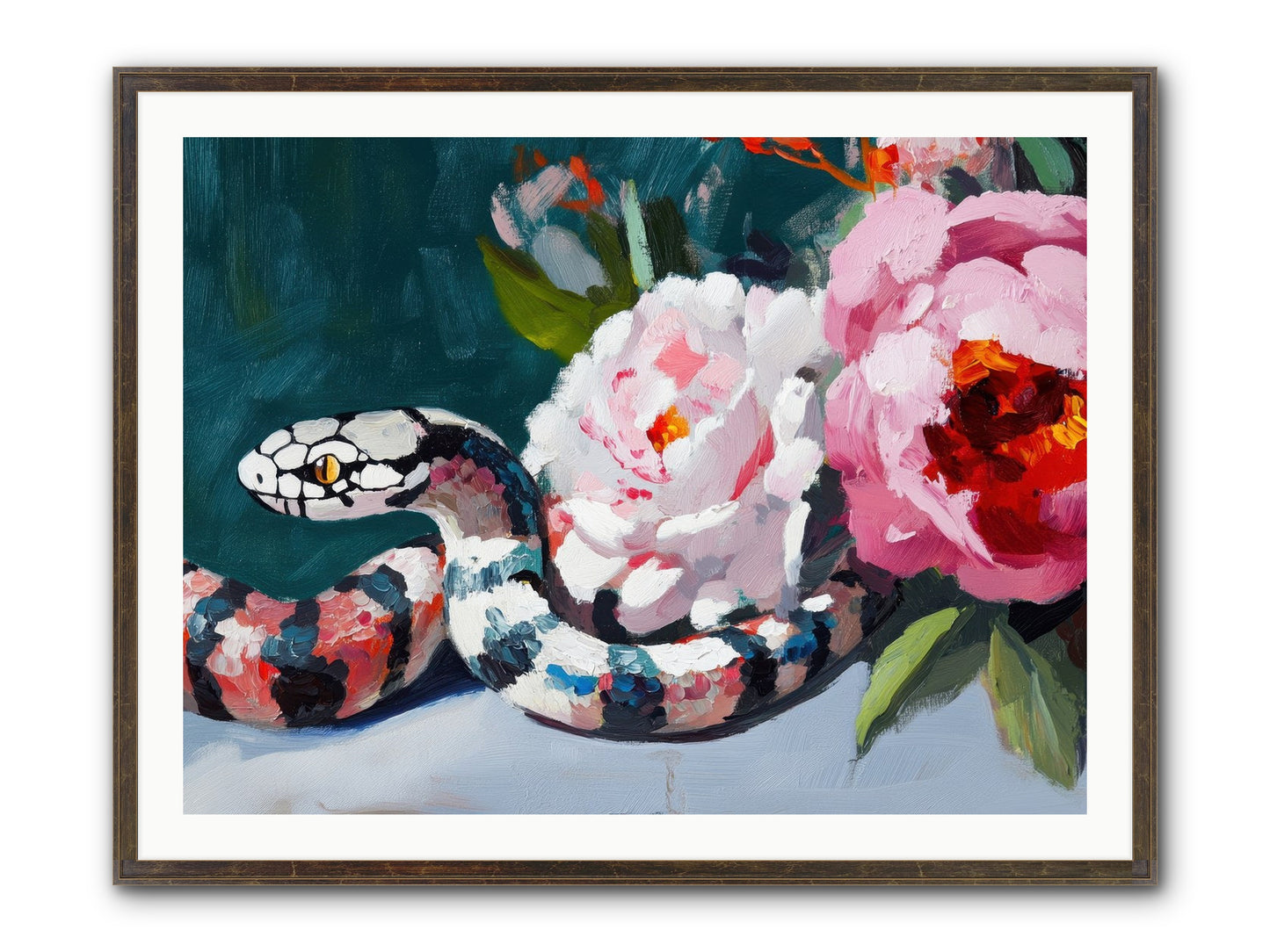 The Coiled Jewel Framed Print - Slimwoods Black/Gold 40x30