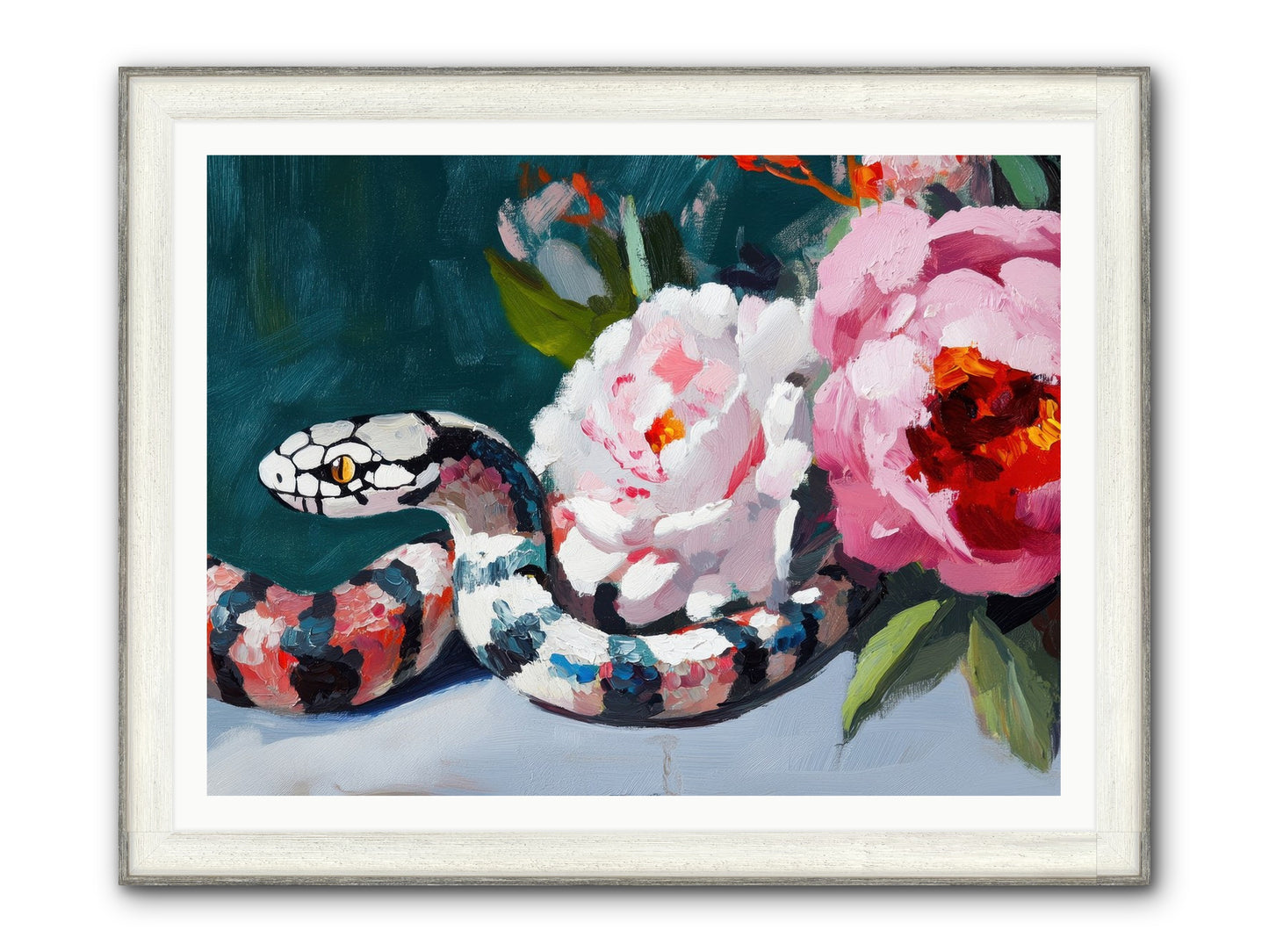 The Coiled Jewel Framed Print - Driftwood White 48x36