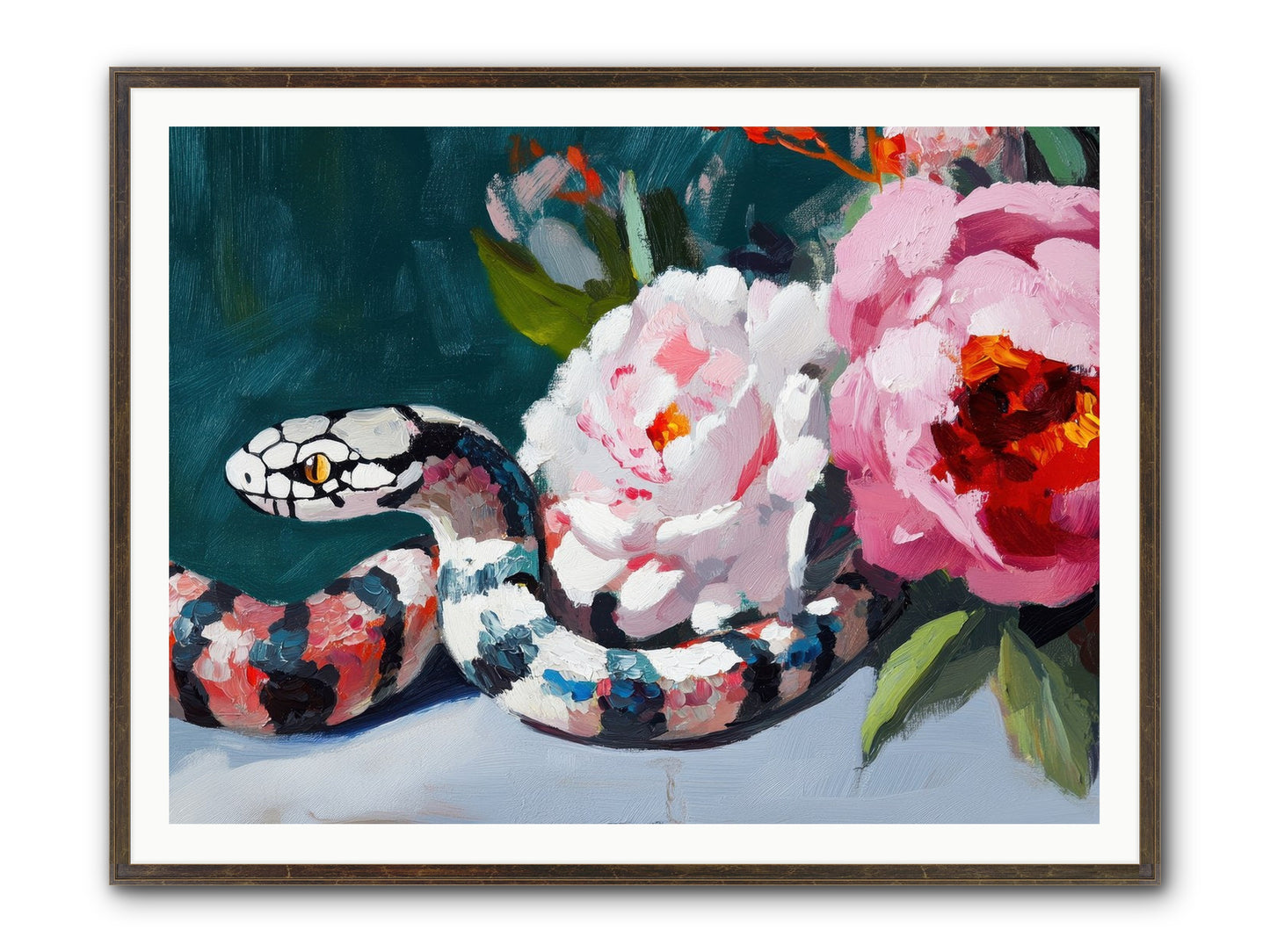 The Coiled Jewel Framed Print - Slimwoods Black/Gold 48x36