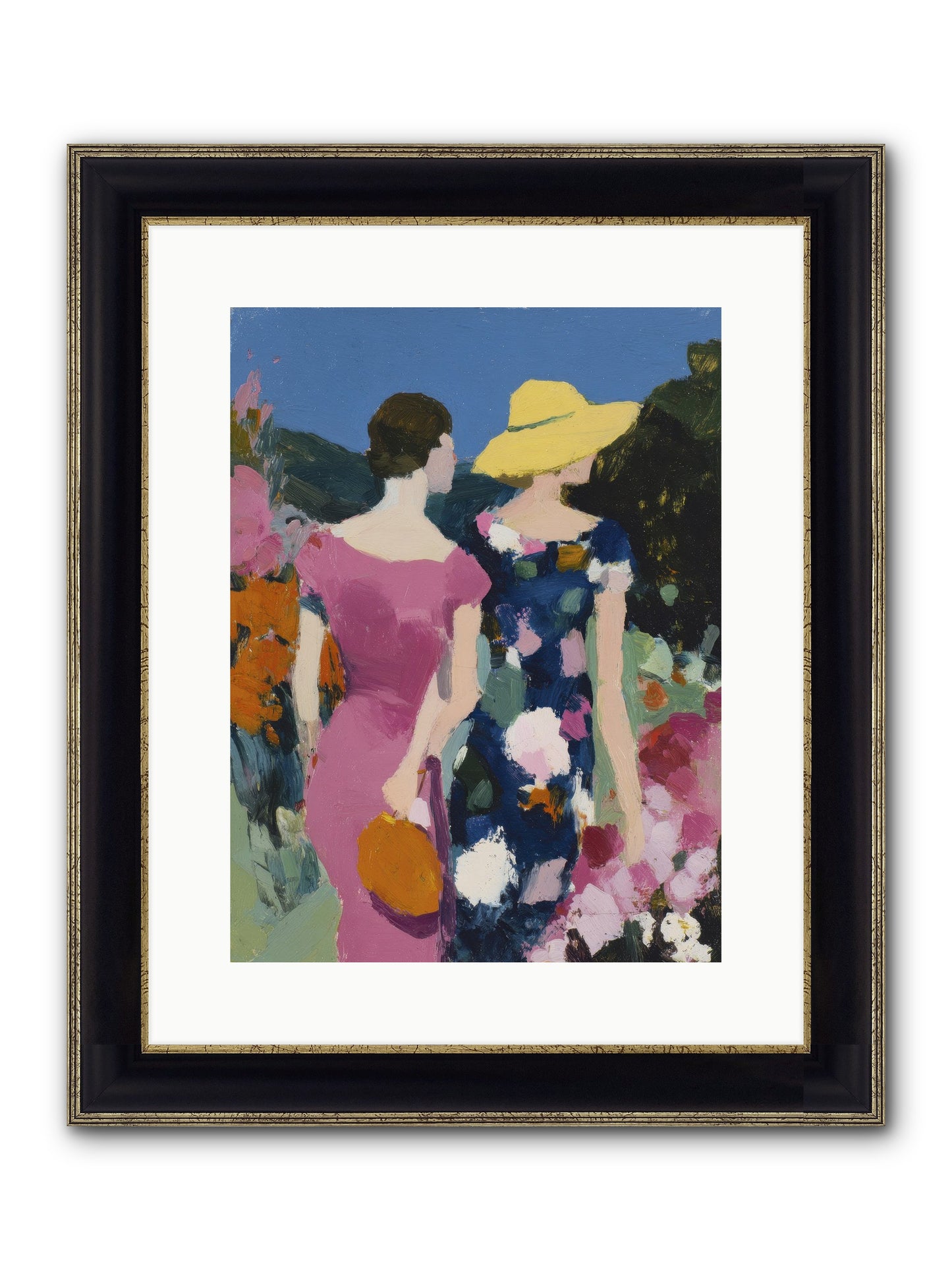 The Conversation Framed Print - Black & Gold 12x16