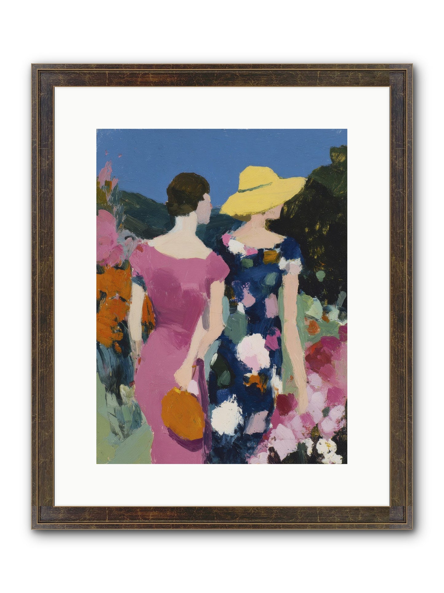 The Conversation Framed Print - Slimwoods Black/Gold 12x16
