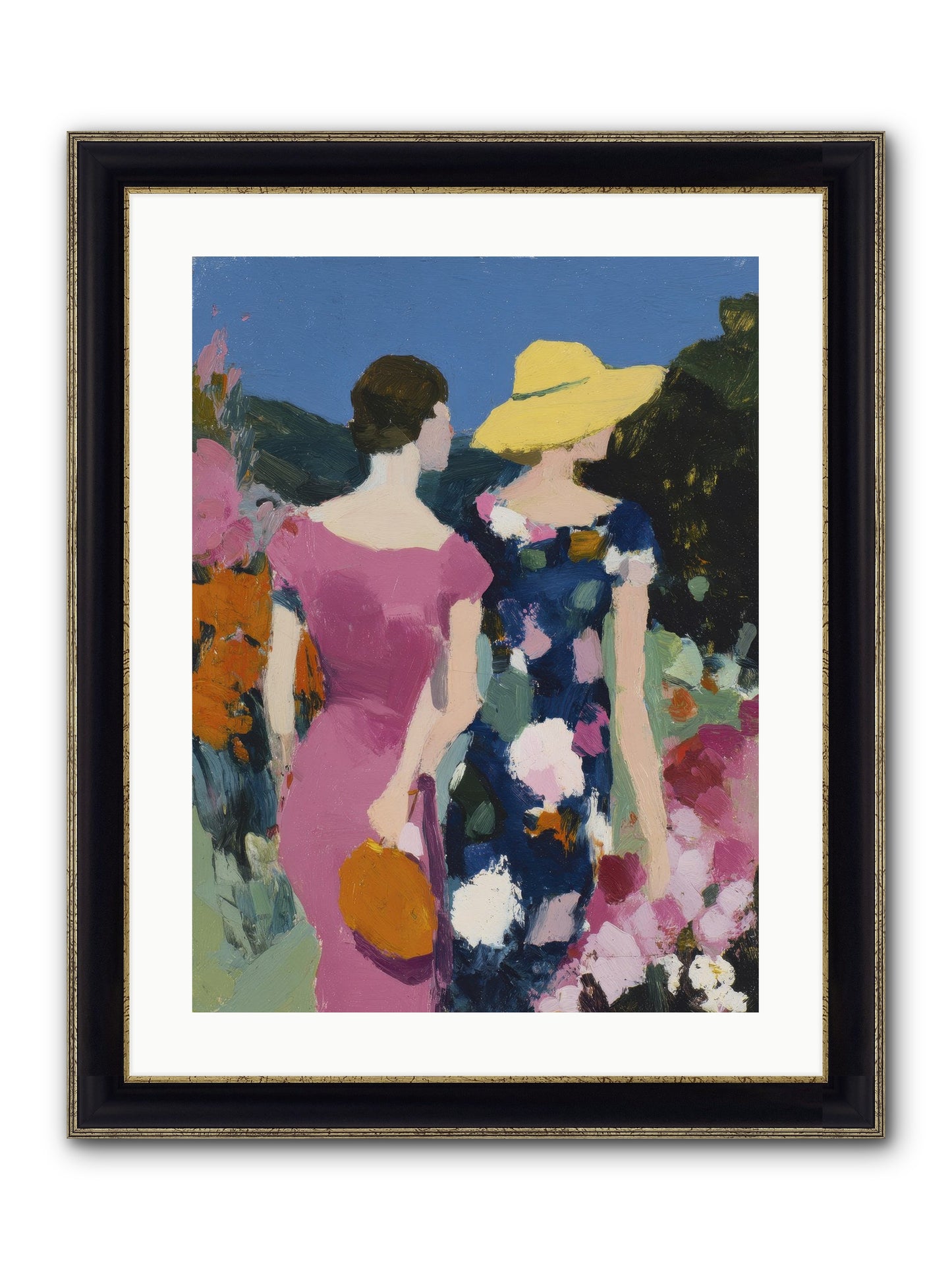 The Conversation Framed Print - Black & Gold 18x24