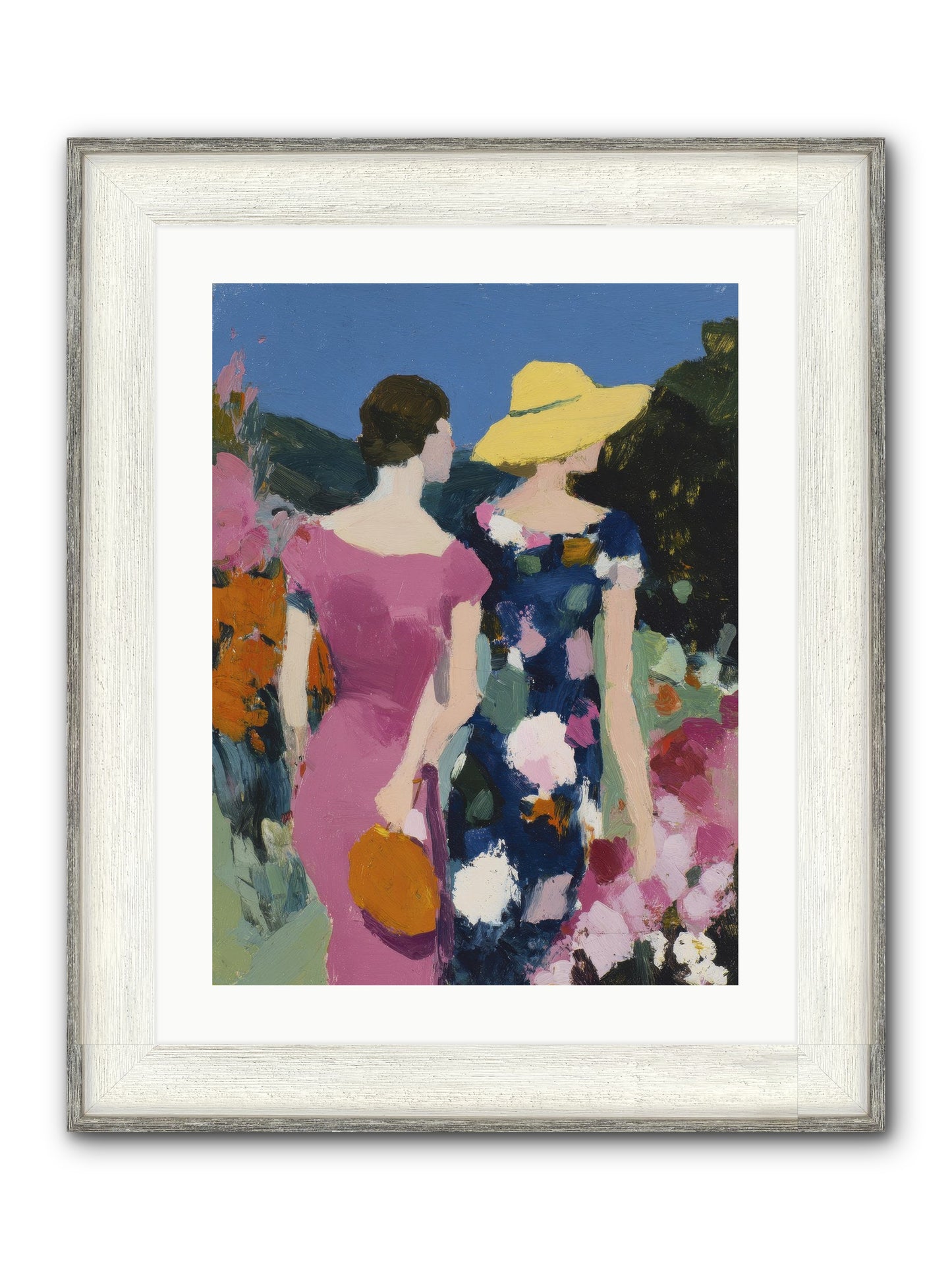 The Conversation Framed Print - Driftwood White 18x24