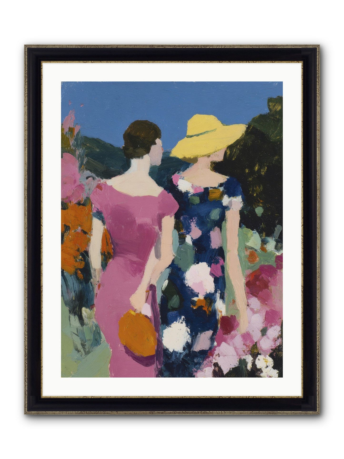 The Conversation Framed Print - Black & Gold 24x32