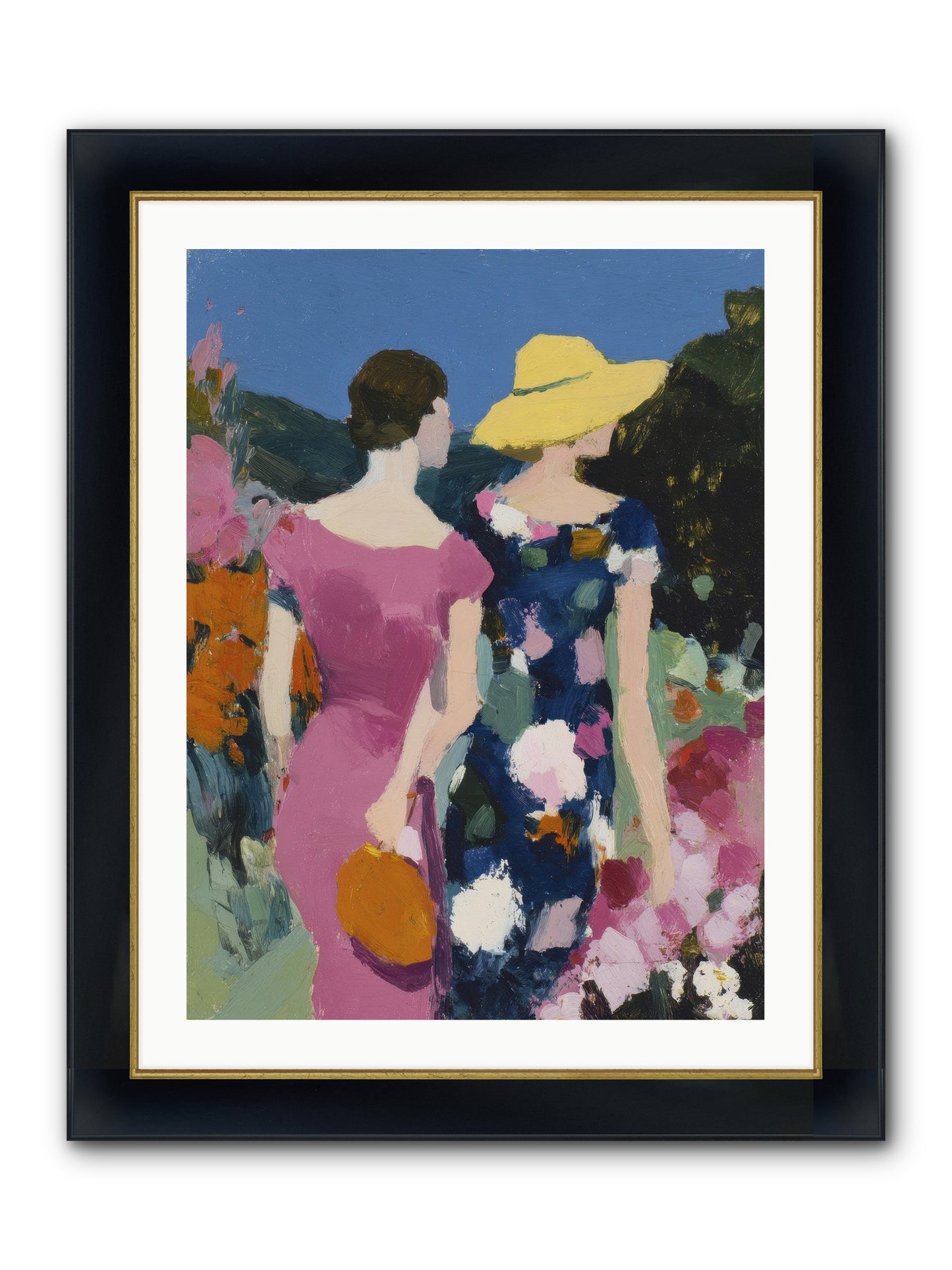 The Conversation Framed Print - Wide Black w/Gold 24x32