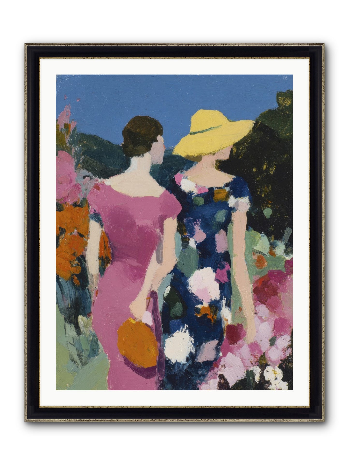 The Conversation Framed Print - Black & Gold 30x40