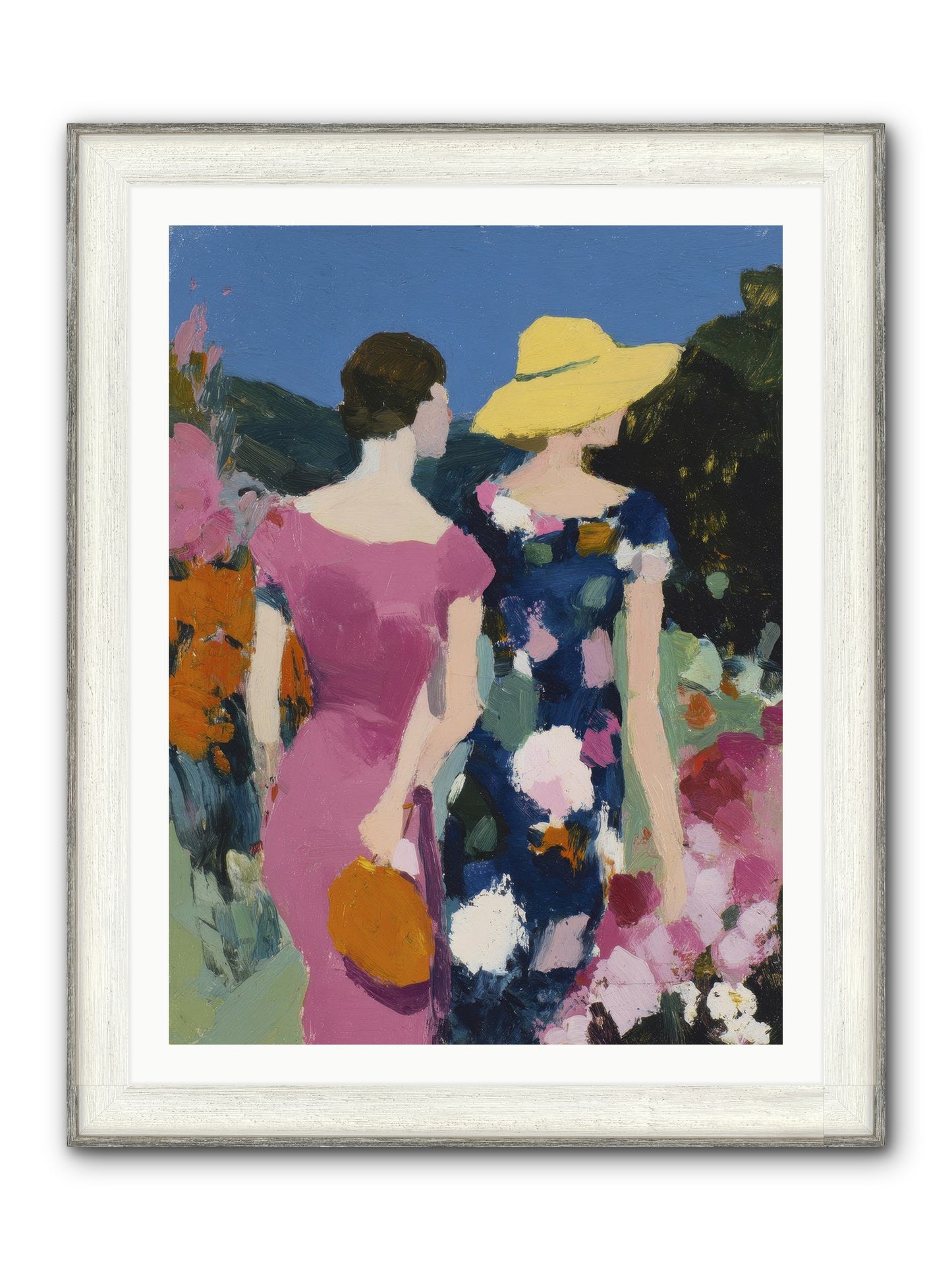 The Conversation Framed Print - Driftwood White 30x40