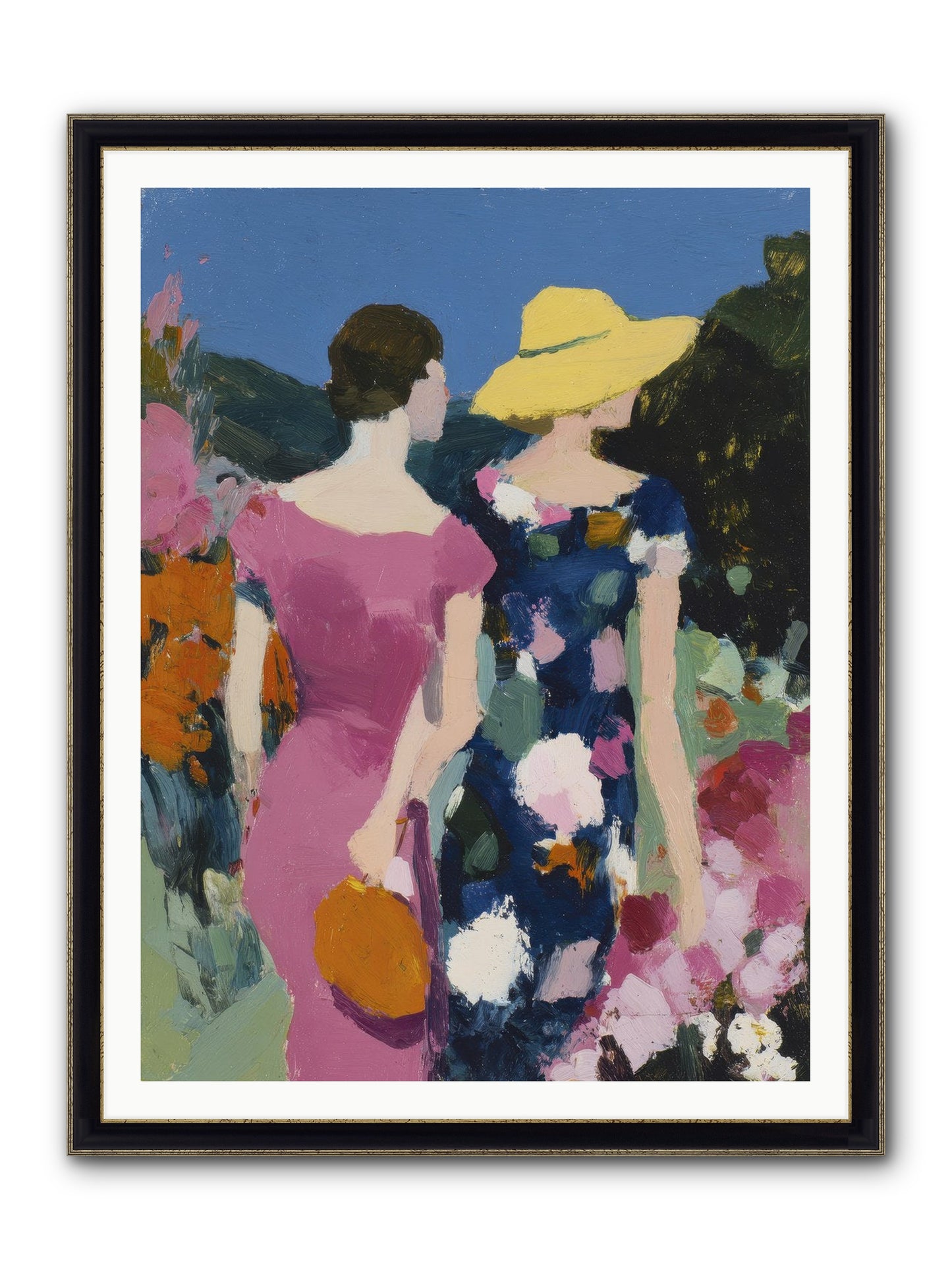 The Conversation Framed Print - Black & Gold 36x48