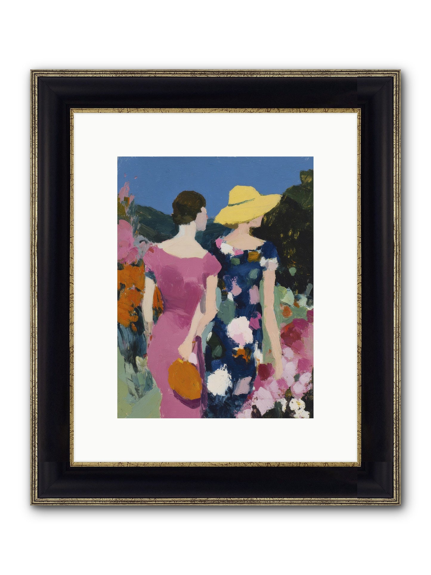 The Conversation Framed Print - Black & Gold 9x12