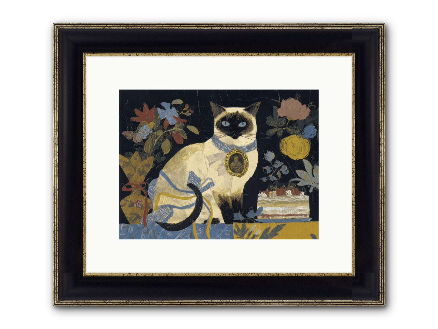 The Corsage Arrangement Framed Print - Black & Gold 12x9