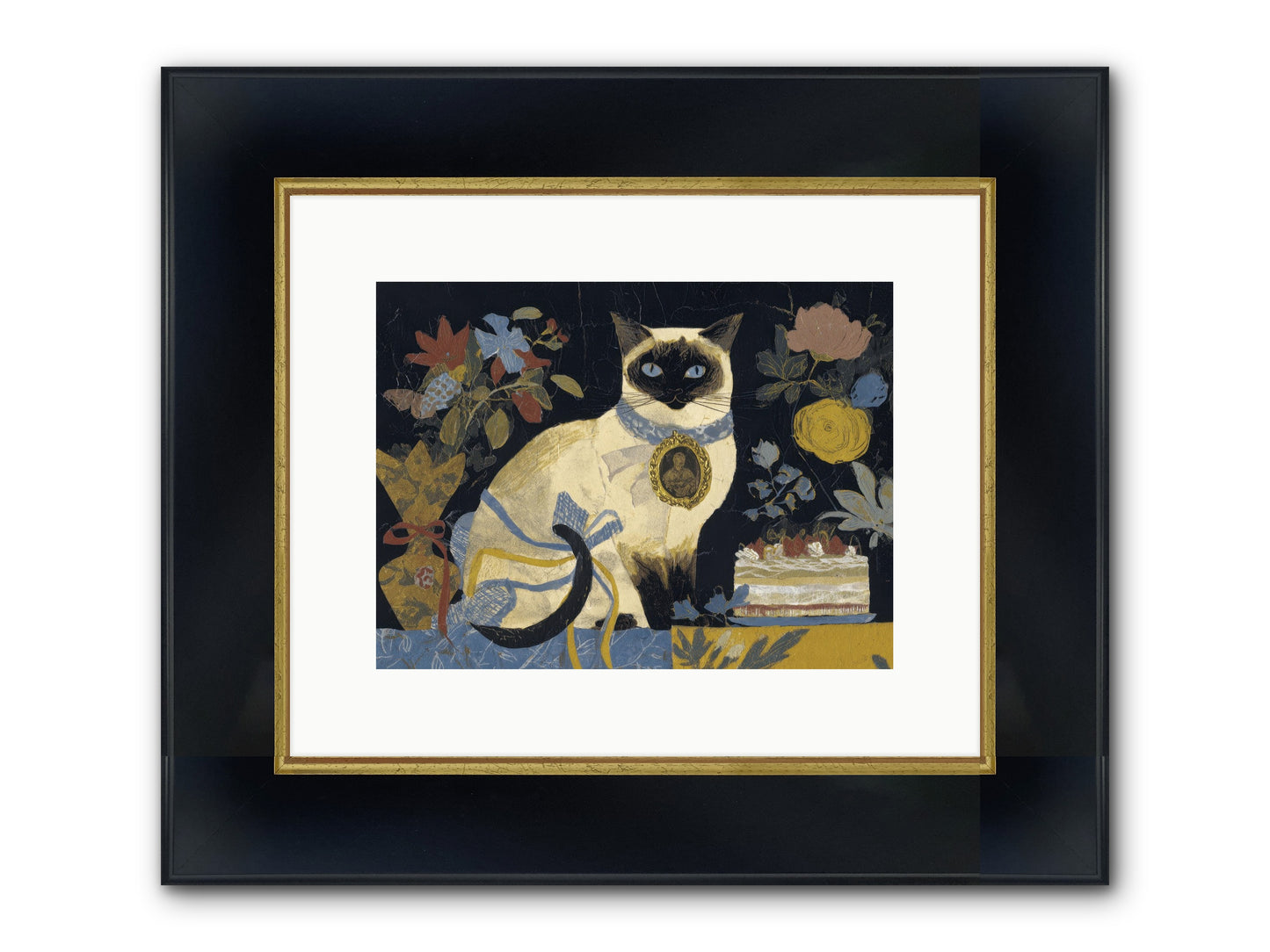The Corsage Arrangement Framed Print - Wide Black w/Gold 12x9