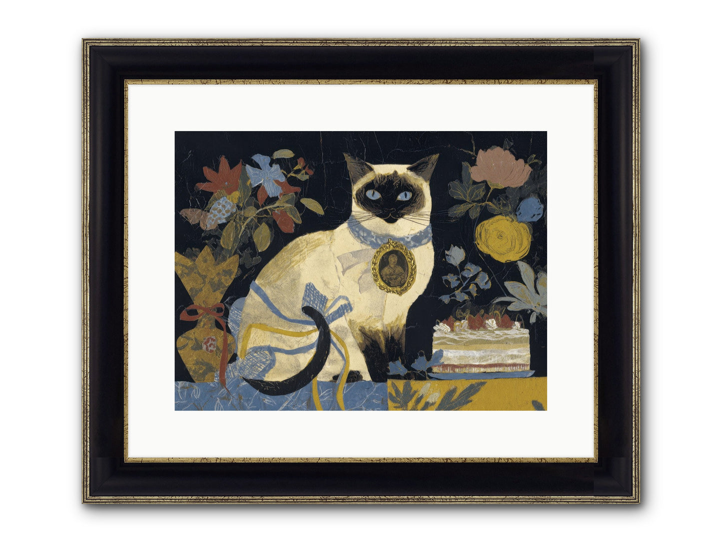 The Corsage Arrangement Framed Print - Black & Gold 16x12