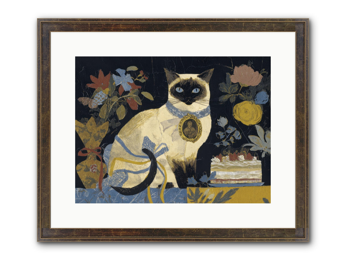 The Corsage Arrangement Framed Print - Slimwoods Black/Gold 16x12