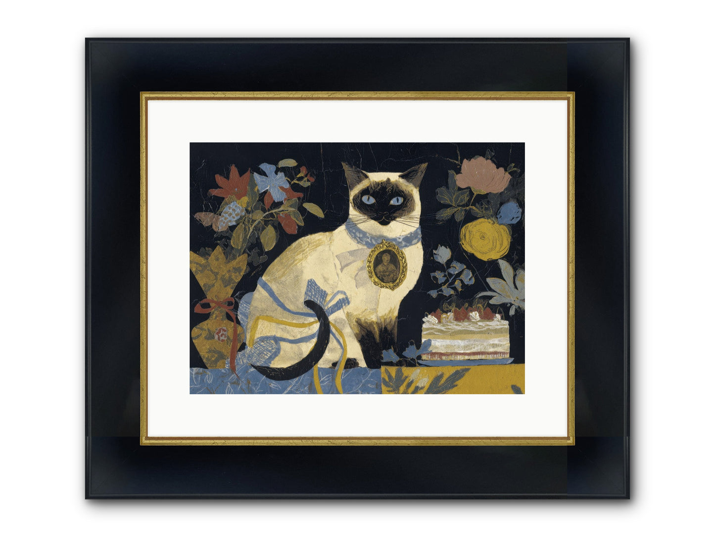 The Corsage Arrangement Framed Print - Wide Black w/Gold 16x12