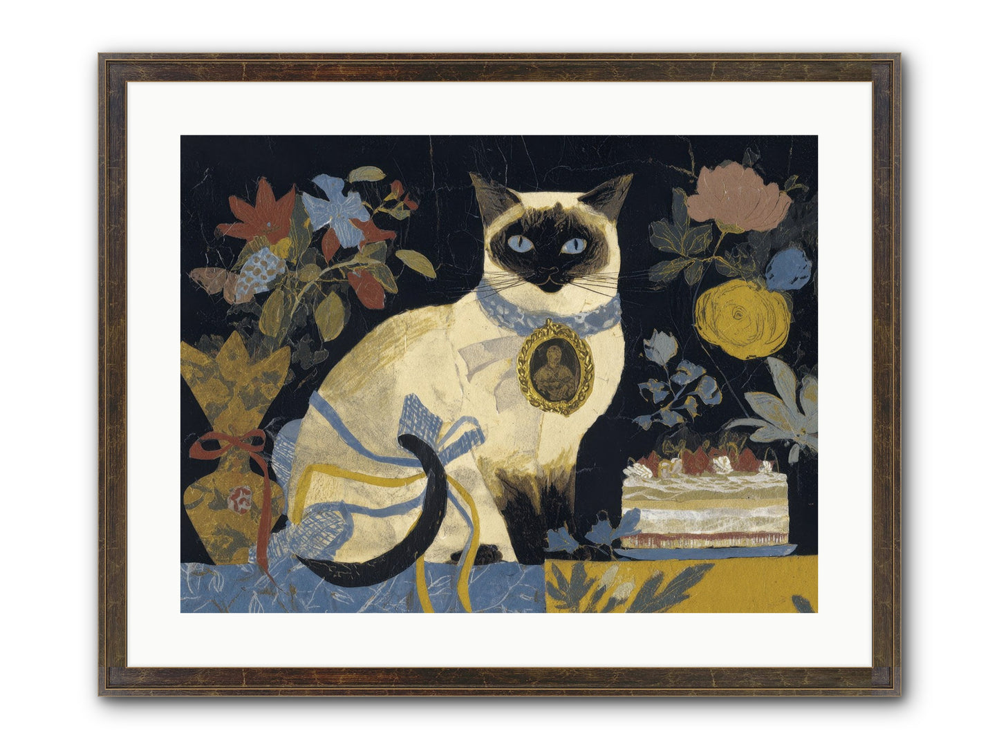 The Corsage Arrangement Framed Print - Slimwoods Black/Gold 24x18
