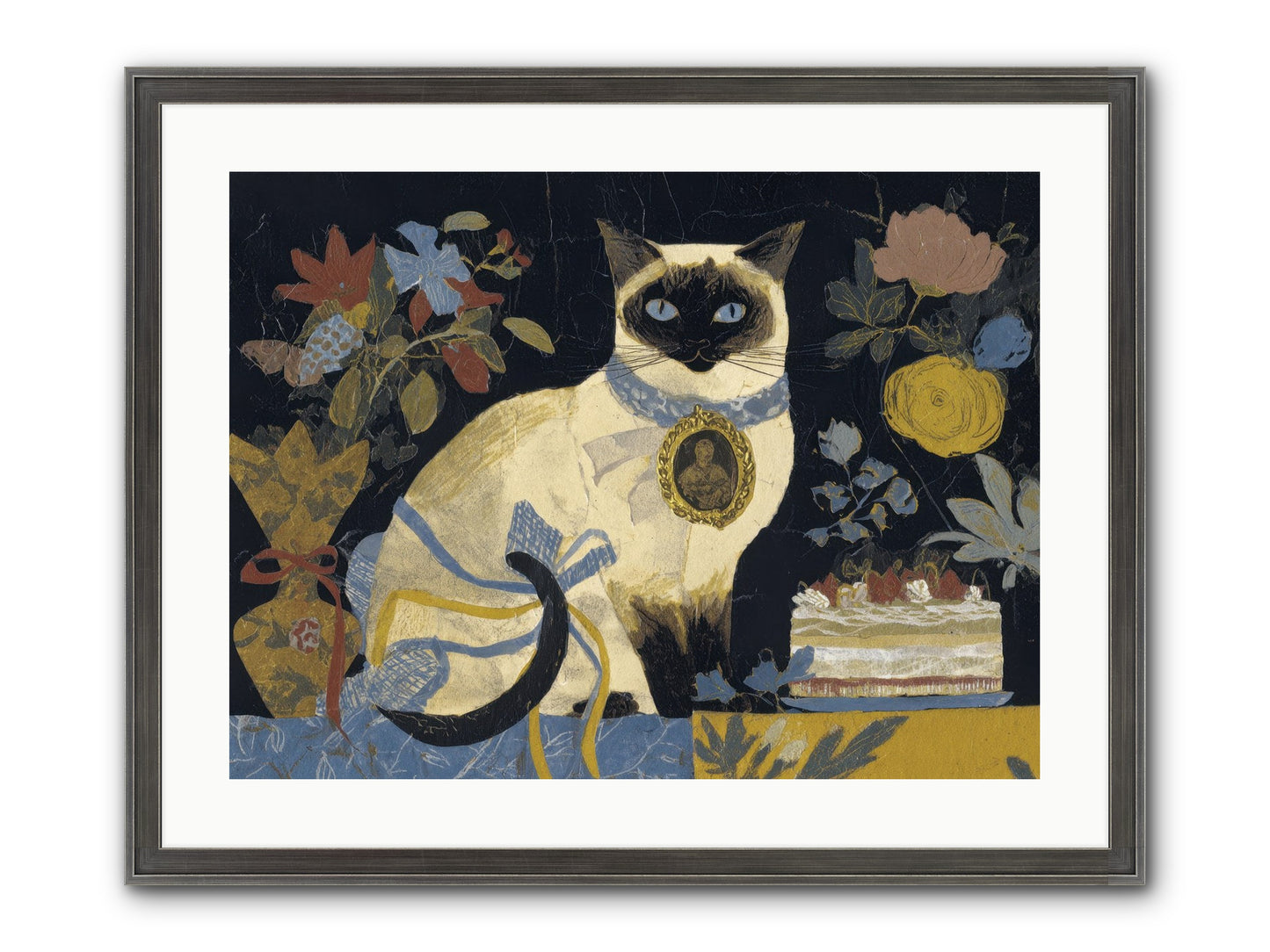 The Corsage Arrangement Framed Print - Slimwoods Black/Silver 24x18