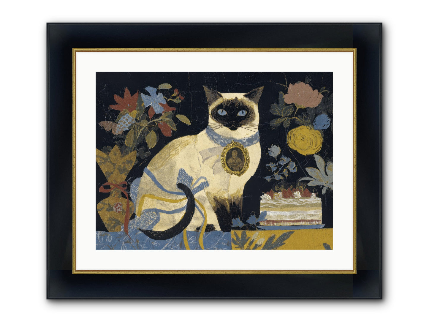 The Corsage Arrangement Framed Print - Wide Black w/Gold 24x18