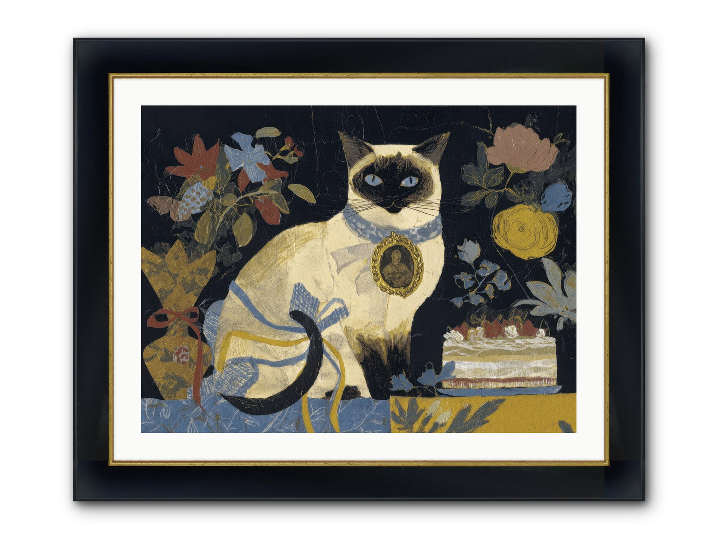 The Corsage Arrangement Framed Print - Wide Black w/Gold 32x24