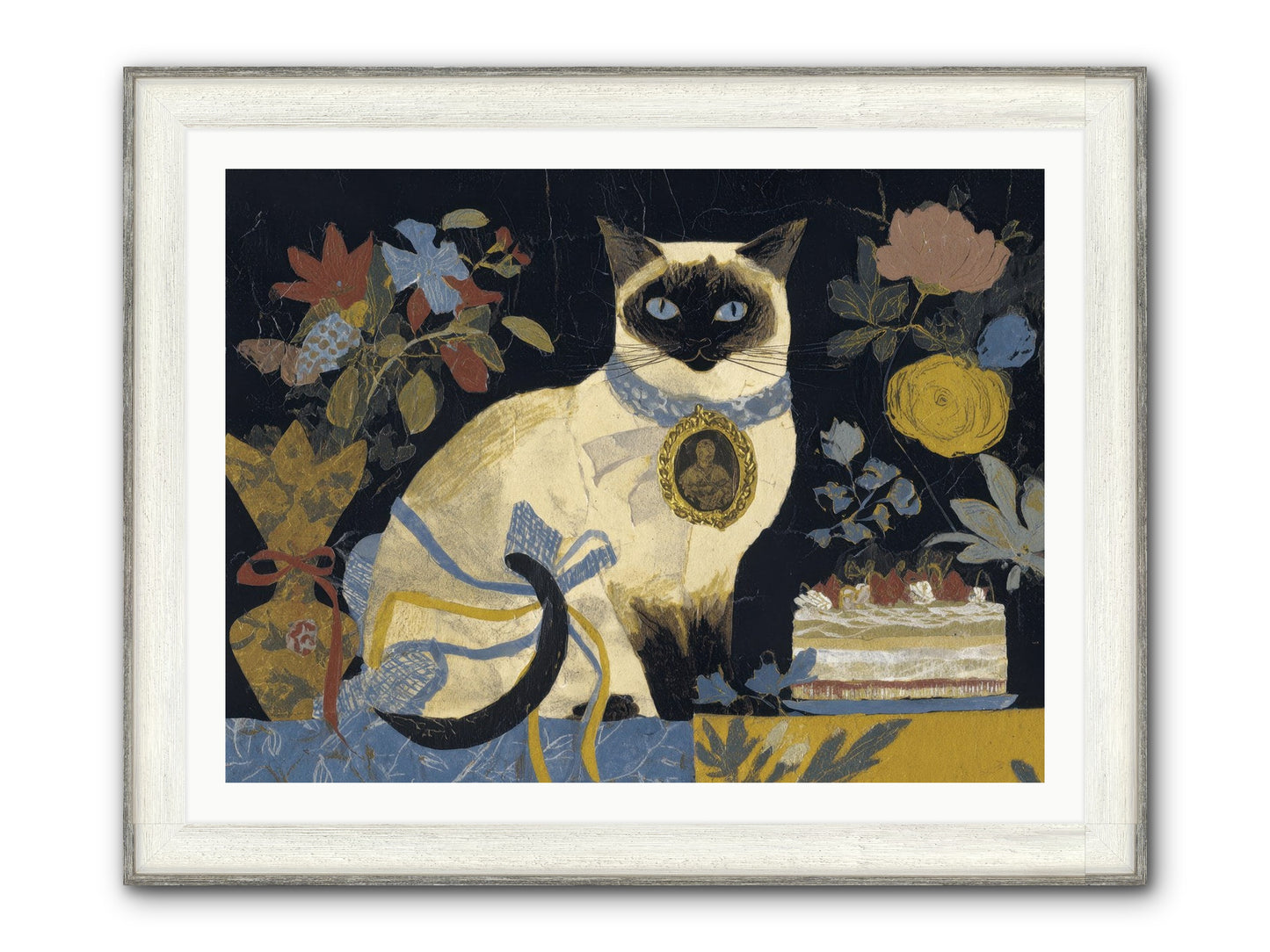 The Corsage Arrangement Framed Print - Driftwood White 40x30