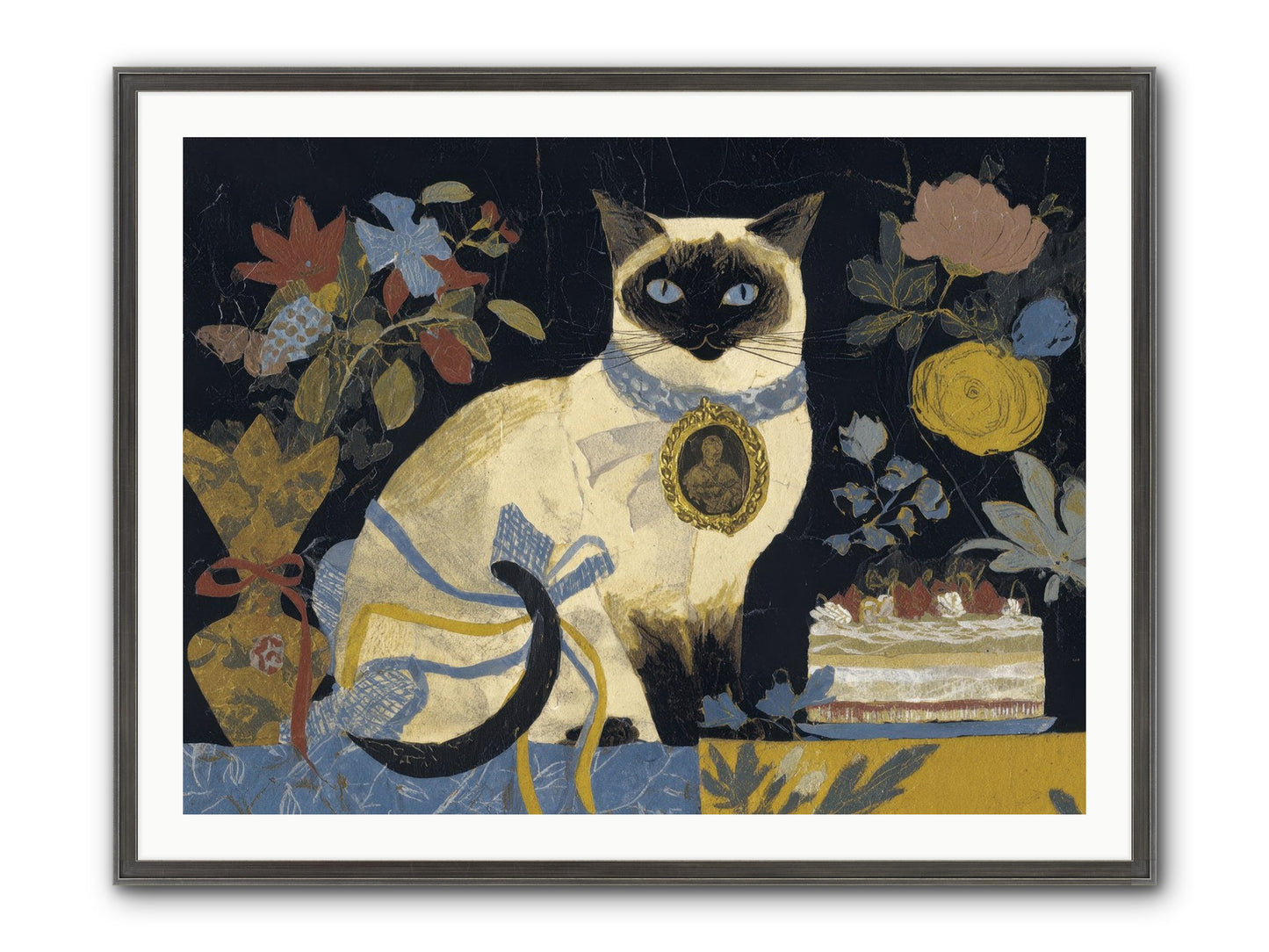 The Corsage Arrangement Framed Print - Slimwoods Black/Silver 40x30