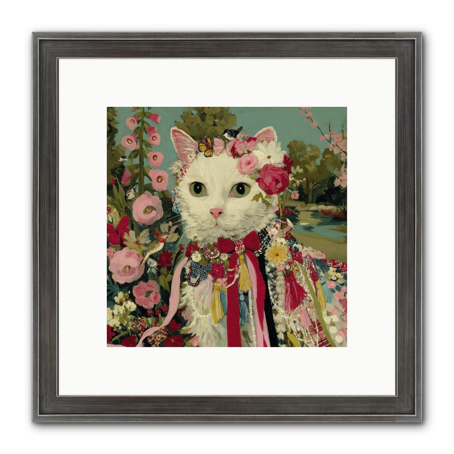 The Cottage Circle Framed Print - Slimwoods Black/Silver 10x10
