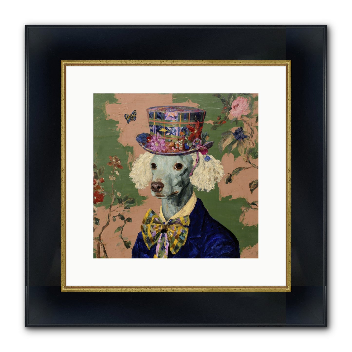 The Country Estate Framed Print - Wide Black w/Gold 12x12