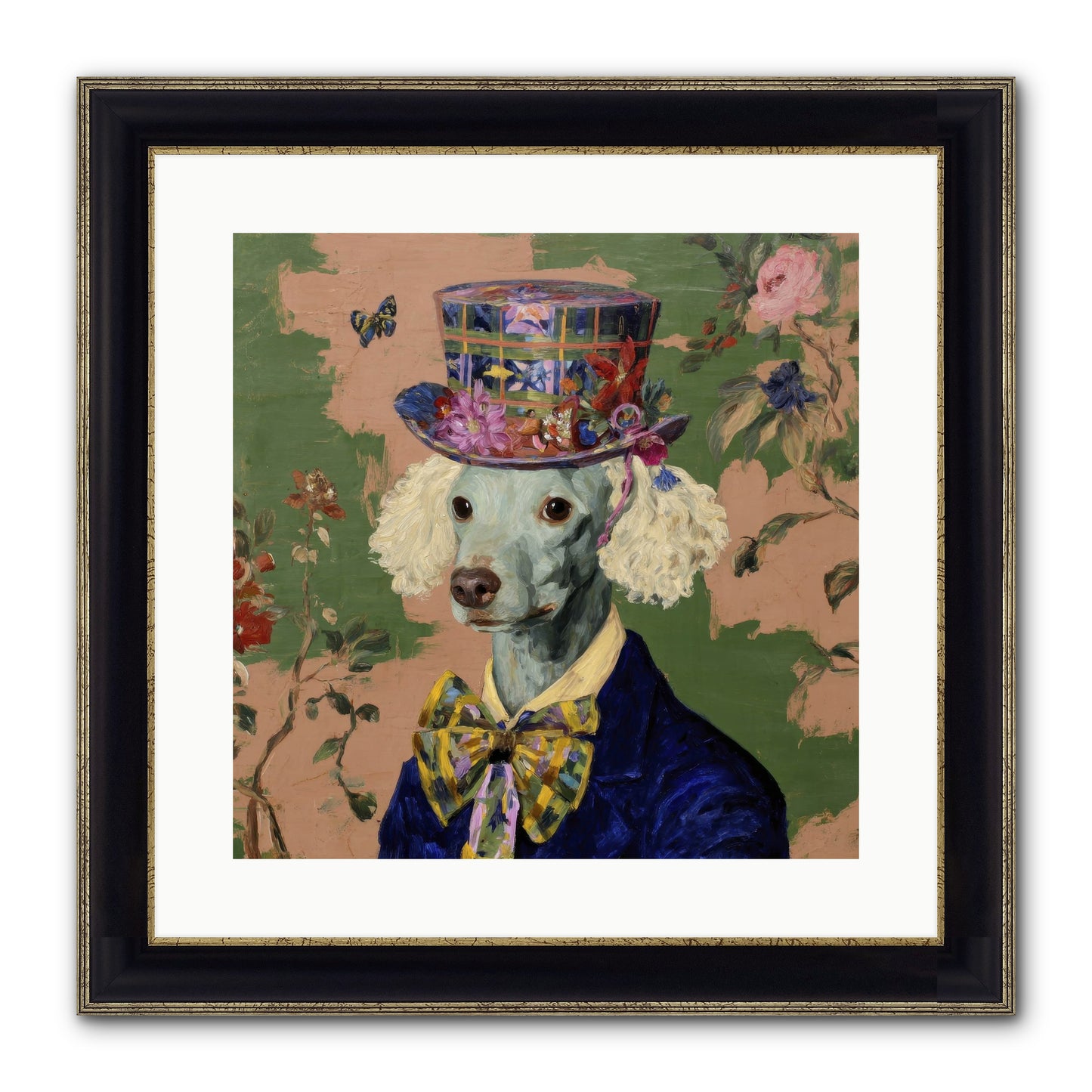 The Country Estate Framed Print - Black & Gold 16x16
