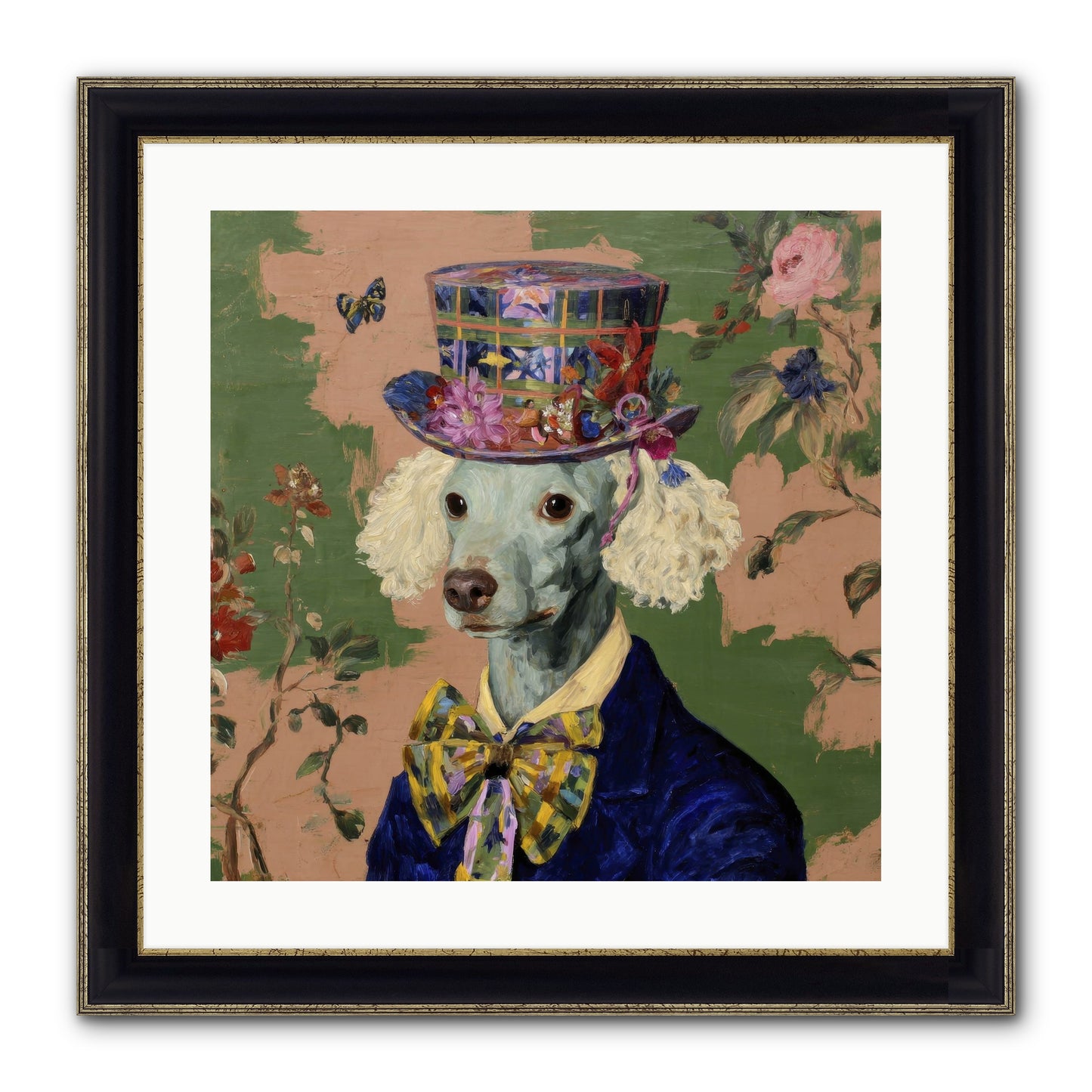 The Country Estate Framed Print - Black & Gold 20x20