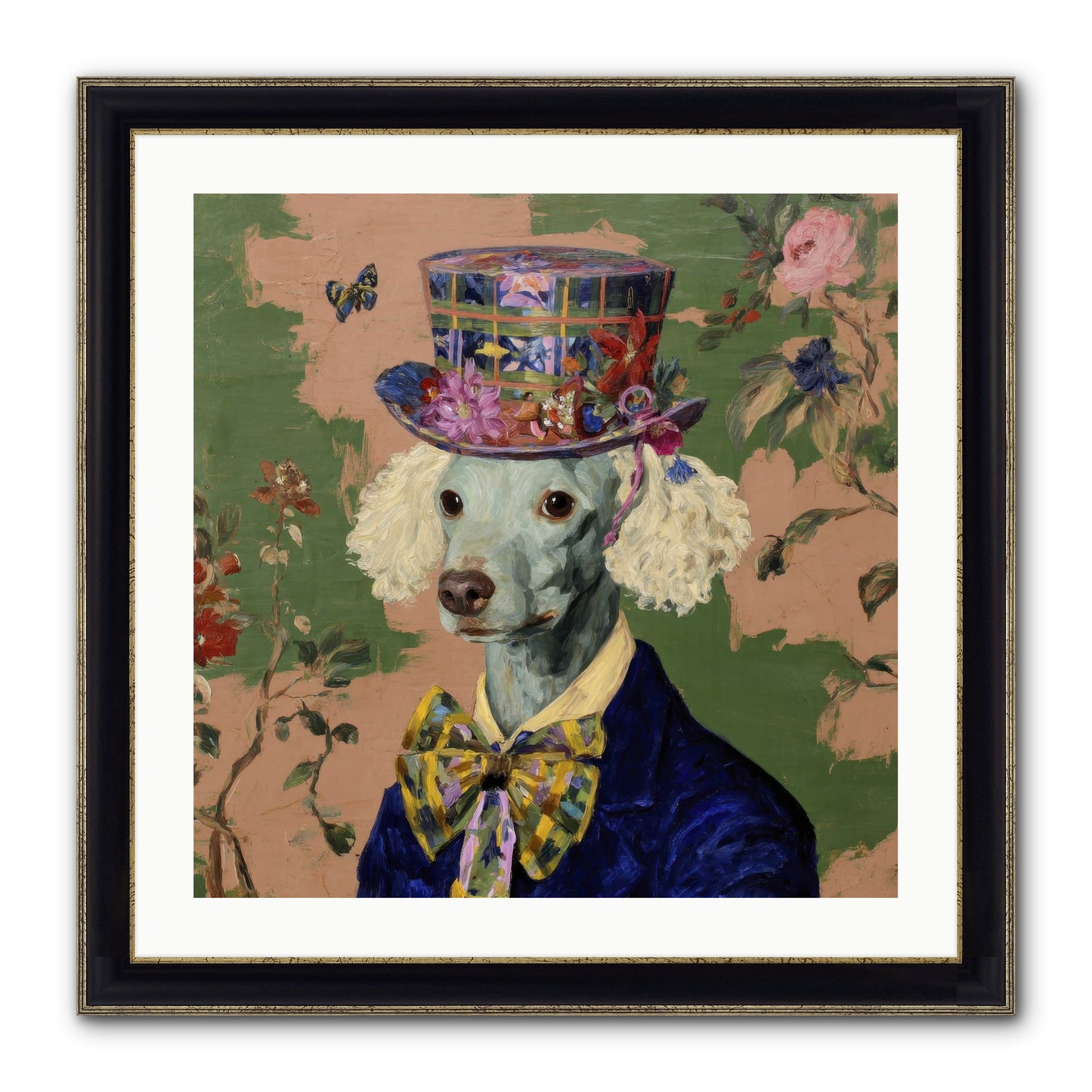The Country Estate Framed Print - Black & Gold 24x24