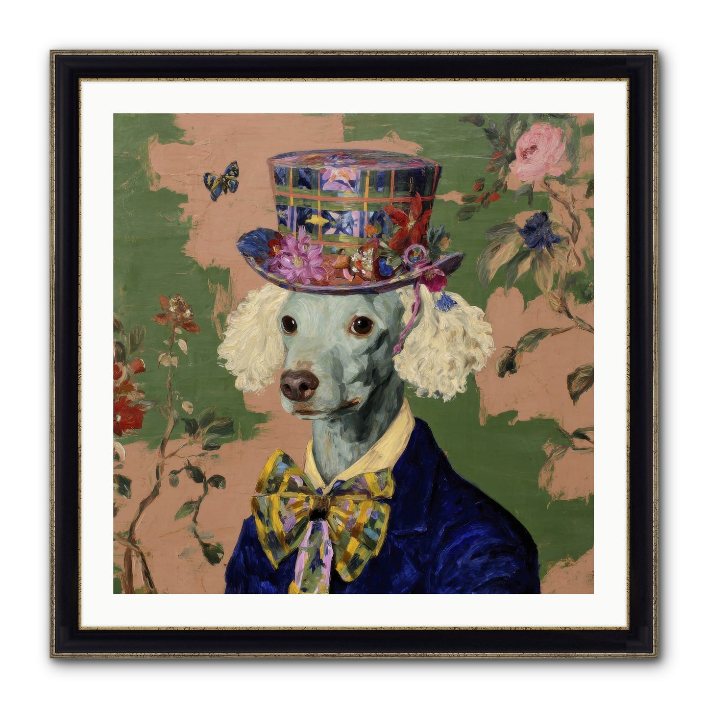 The Country Estate Framed Print - Black & Gold 30x30