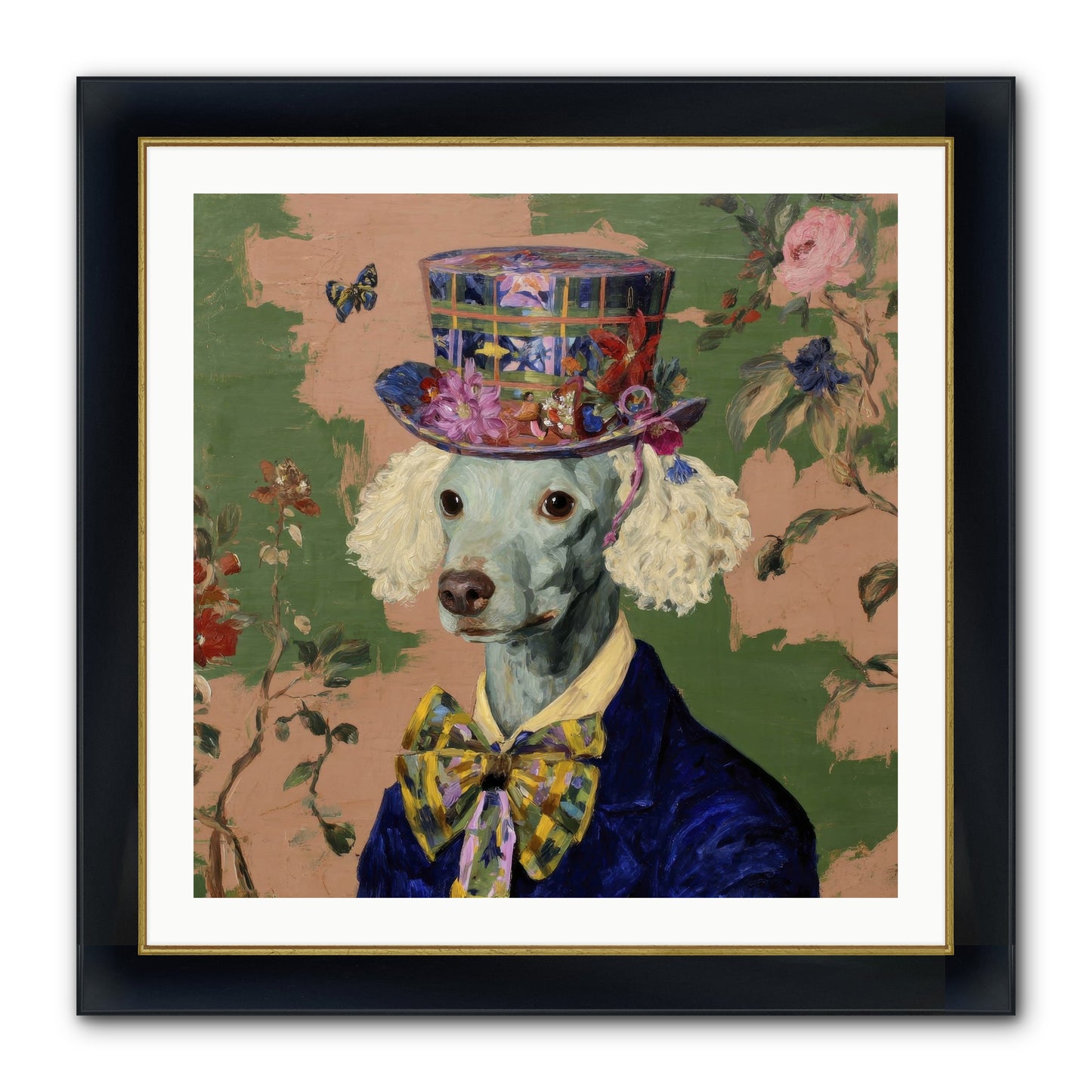 The Country Estate Framed Print - Wide Black w/Gold 30x30