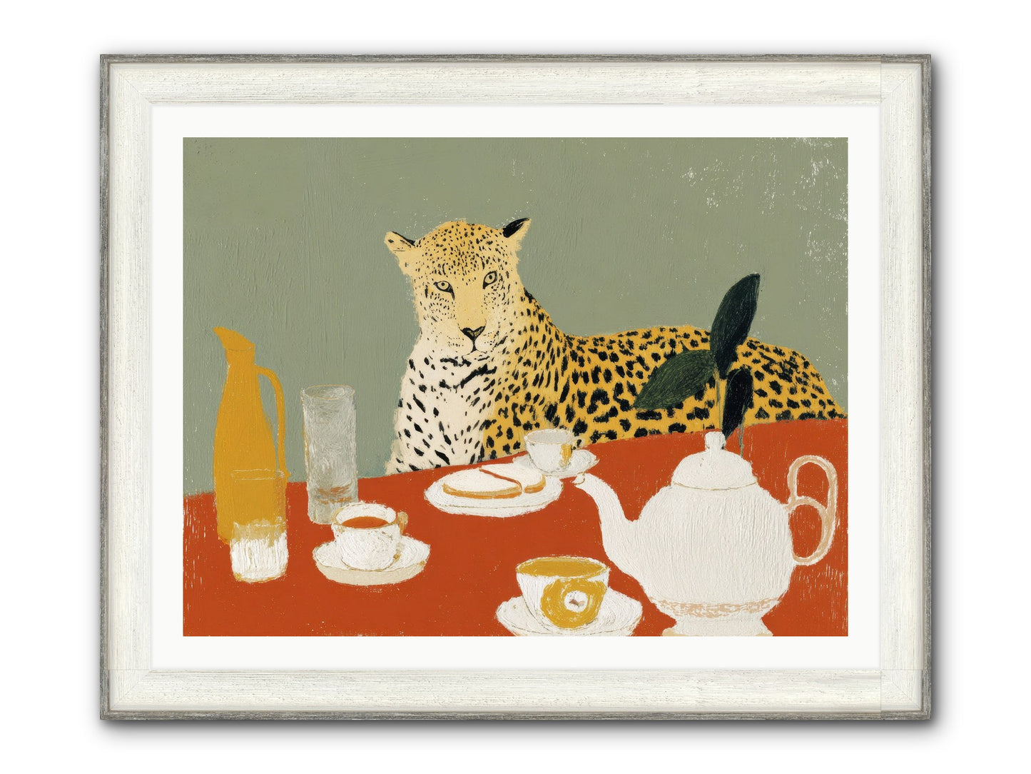 The Curator's Menagerie Framed Print - Driftwood White 40x30