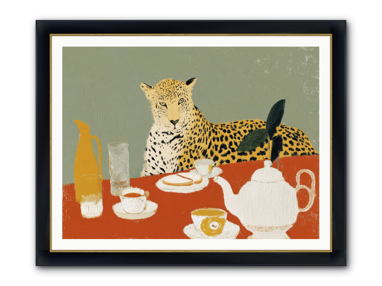 The Curator's Menagerie Framed Print - Wide Black w/Gold 48x36