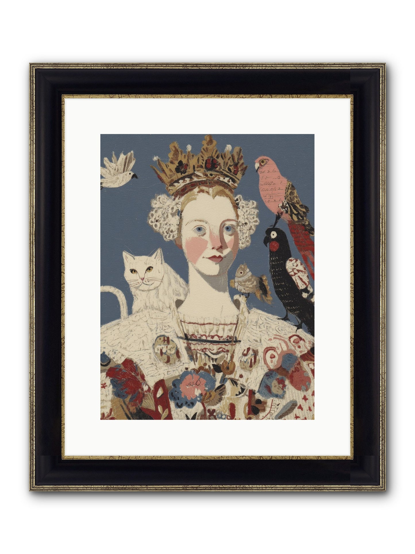 The Curious Hostess Framed Print - Black & Gold 12x16
