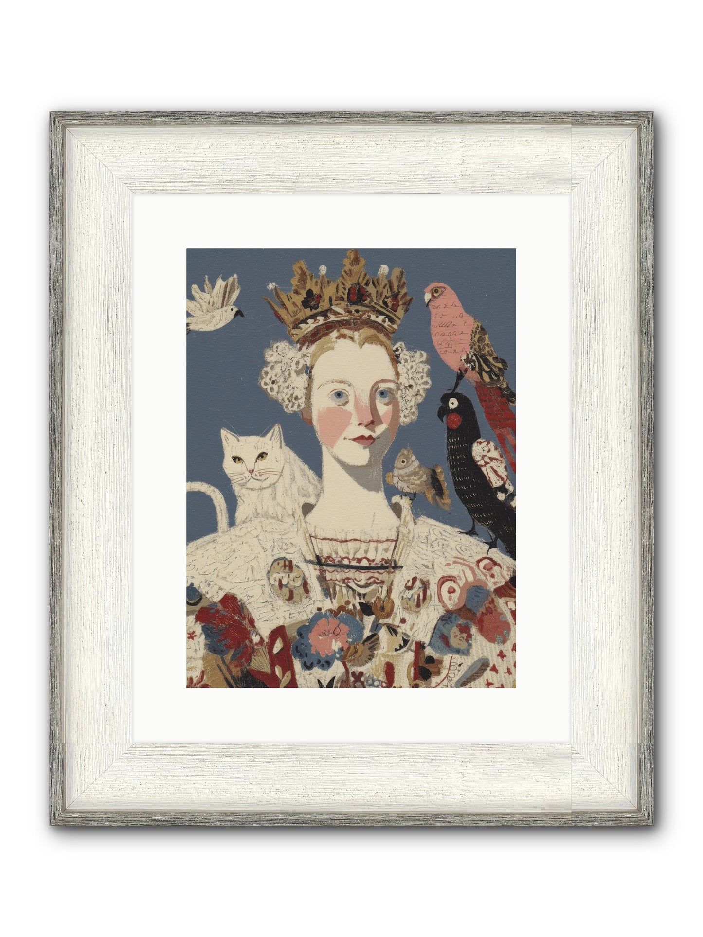 The Curious Hostess Framed Print - Driftwood White 12x16