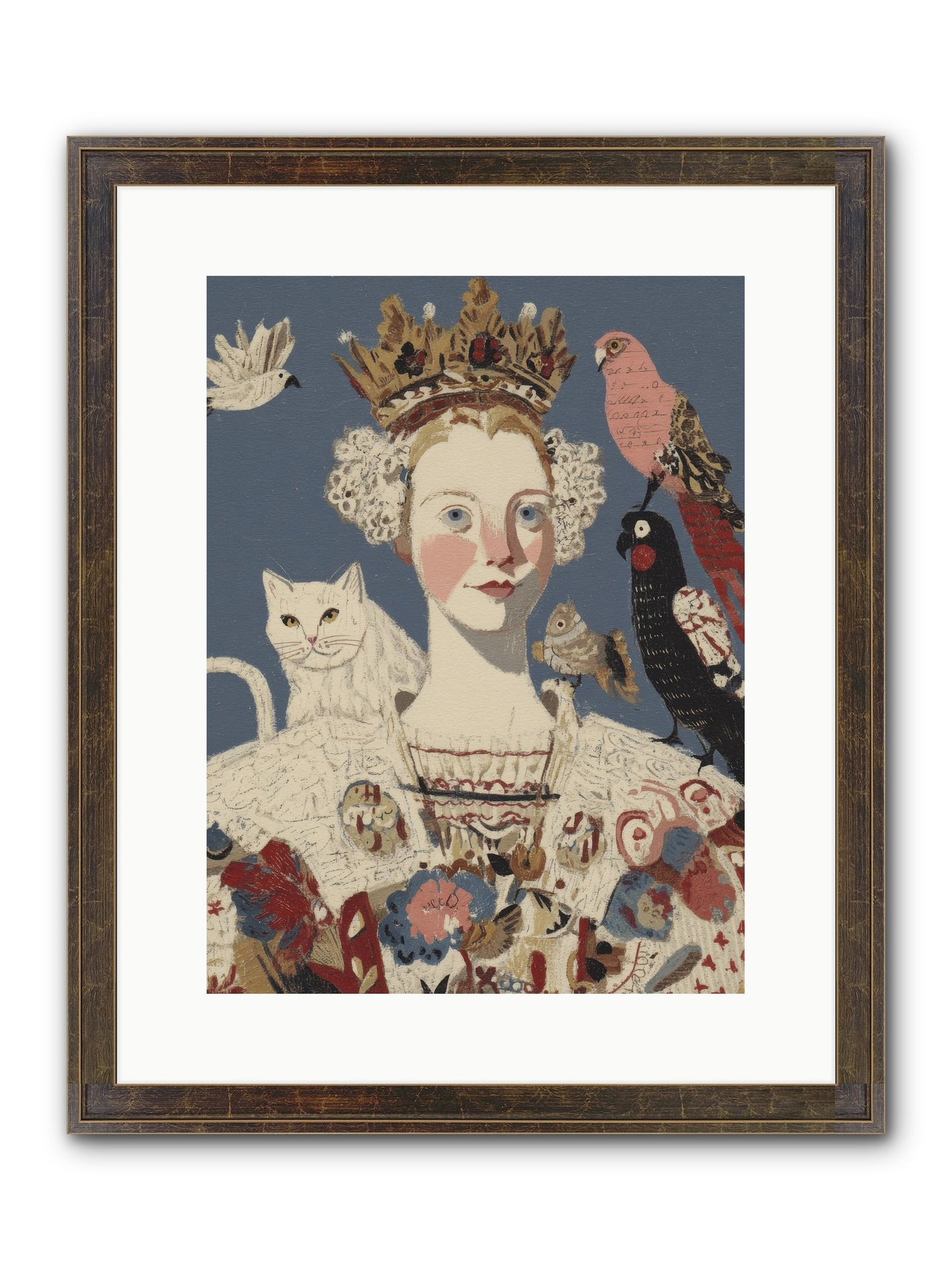 The Curious Hostess Framed Print - Slimwoods Black/Gold 12x16