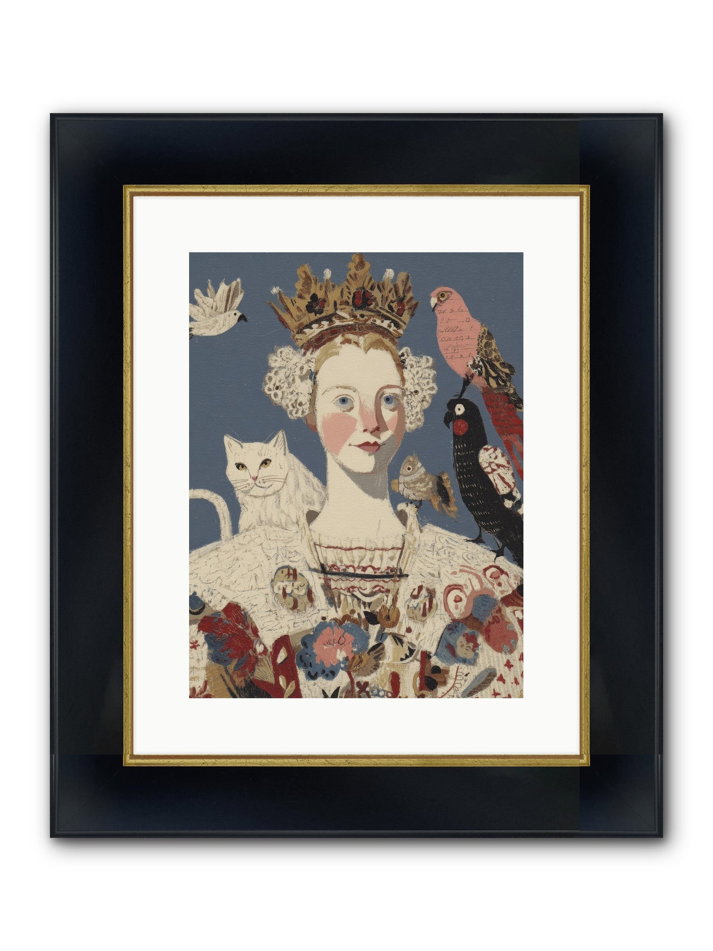 The Curious Hostess Framed Print - Wide Black w/Gold 12x16
