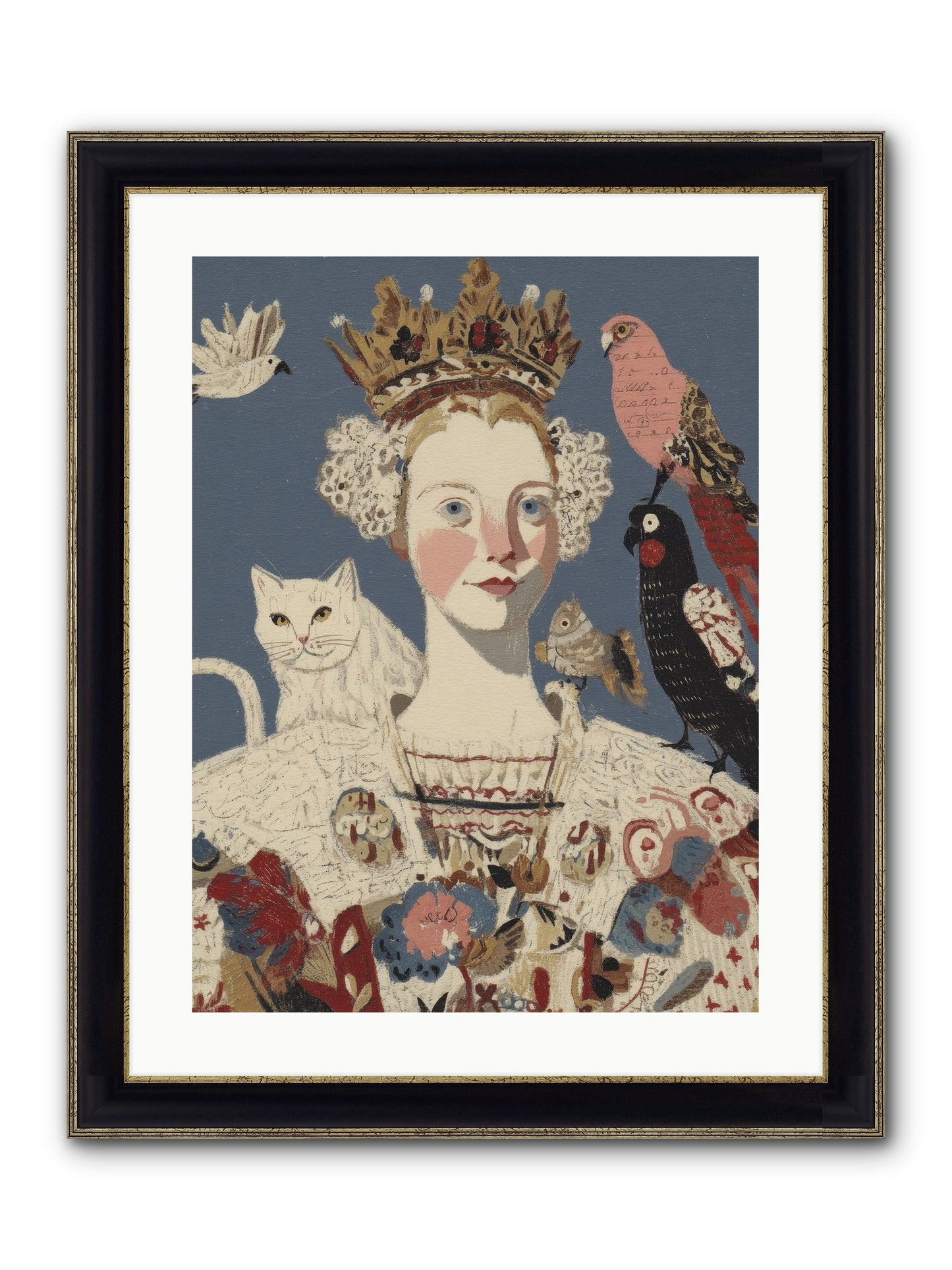 The Curious Hostess Framed Print - Black & Gold 18x24