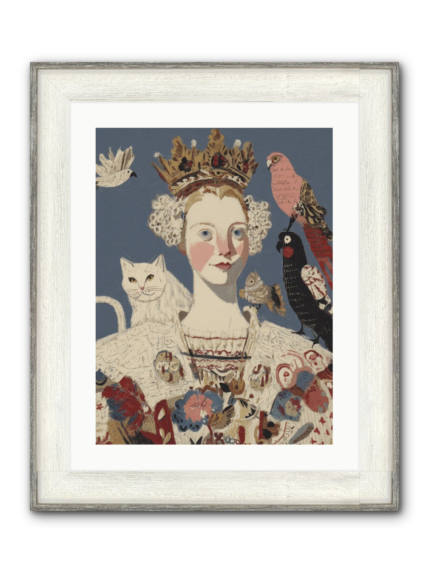 The Curious Hostess Framed Print - Driftwood White 18x24