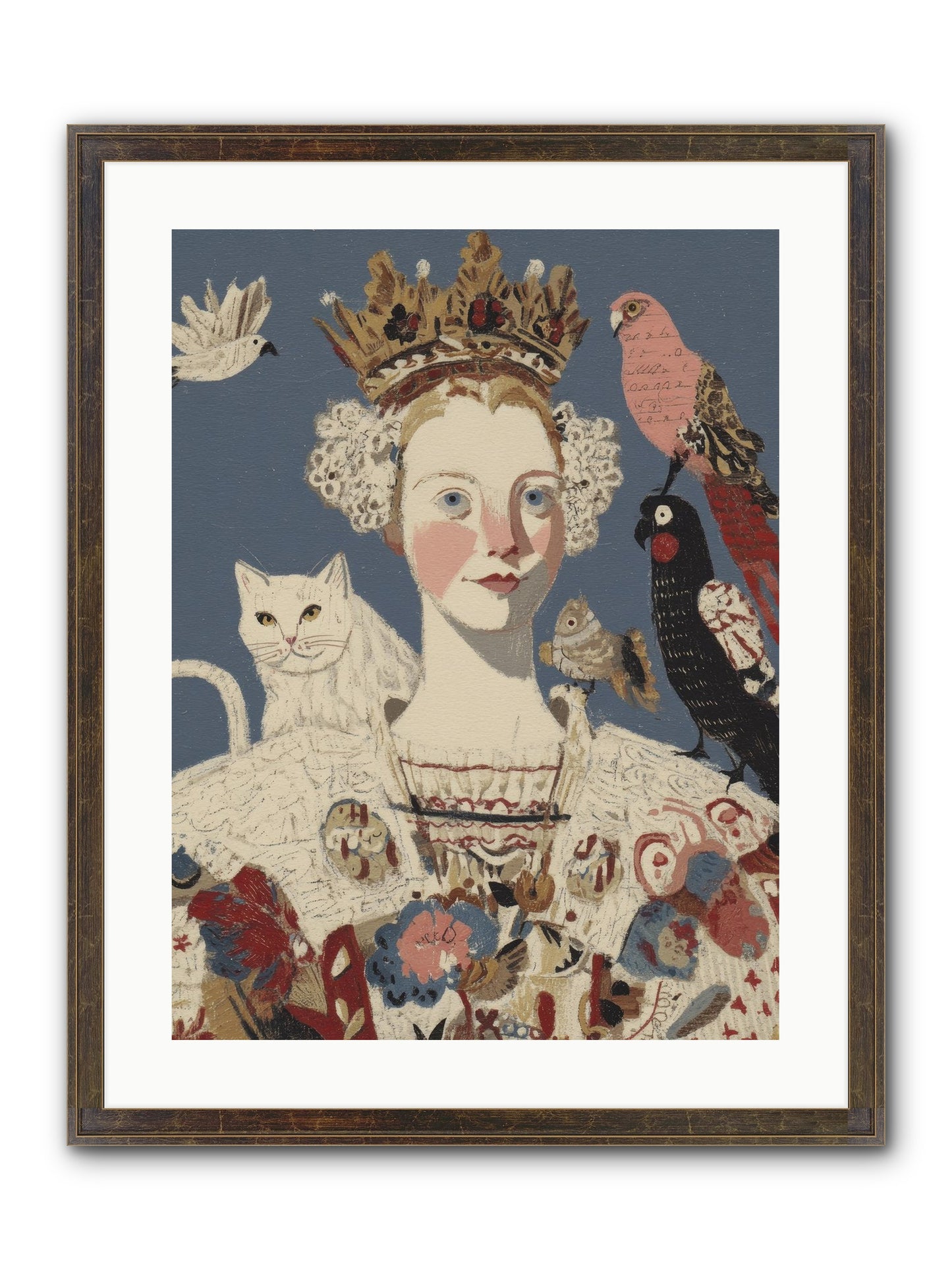 The Curious Hostess Framed Print - Slimwoods Black/Gold 18x24