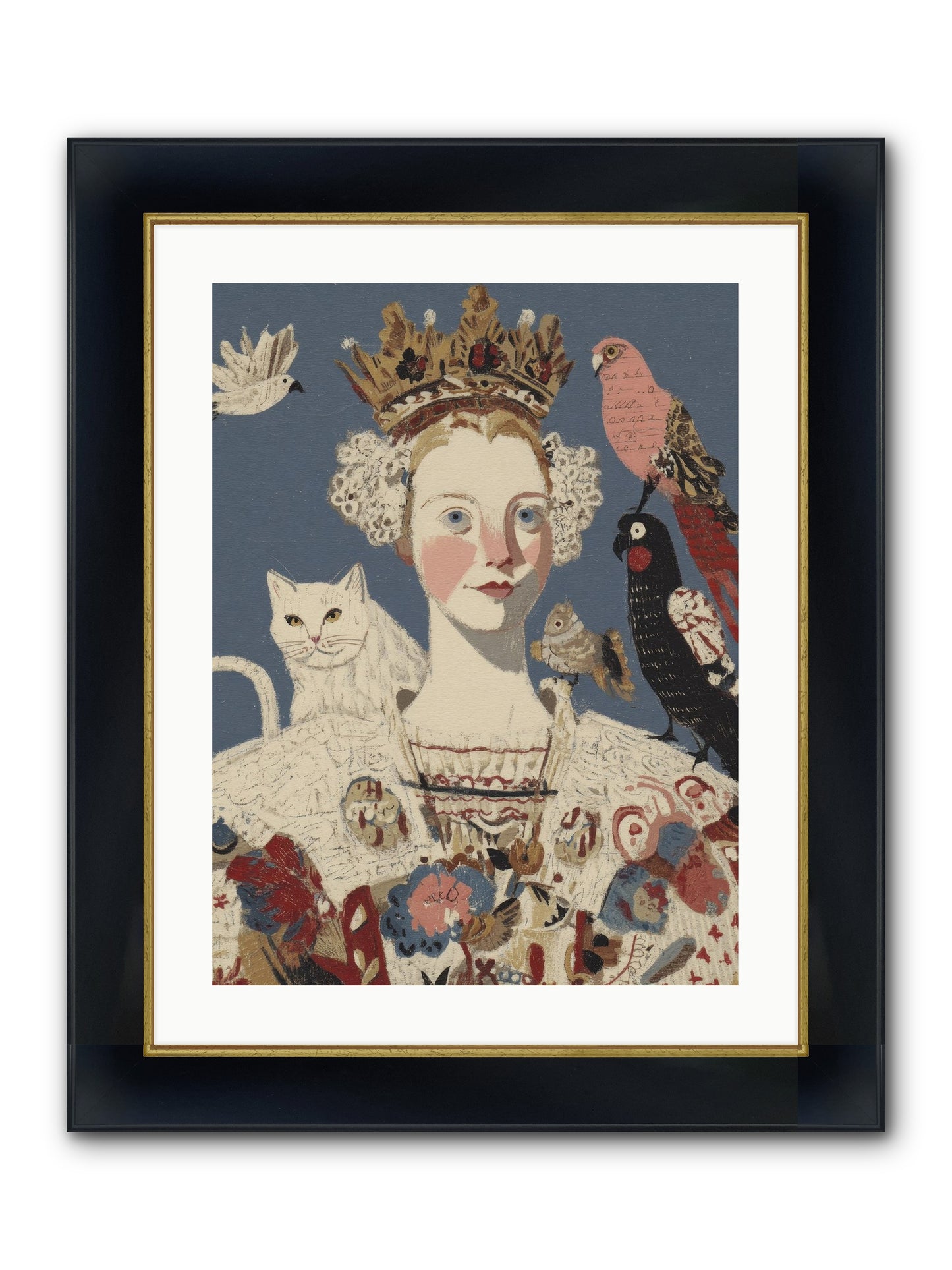 The Curious Hostess Framed Print - Wide Black w/Gold 18x24