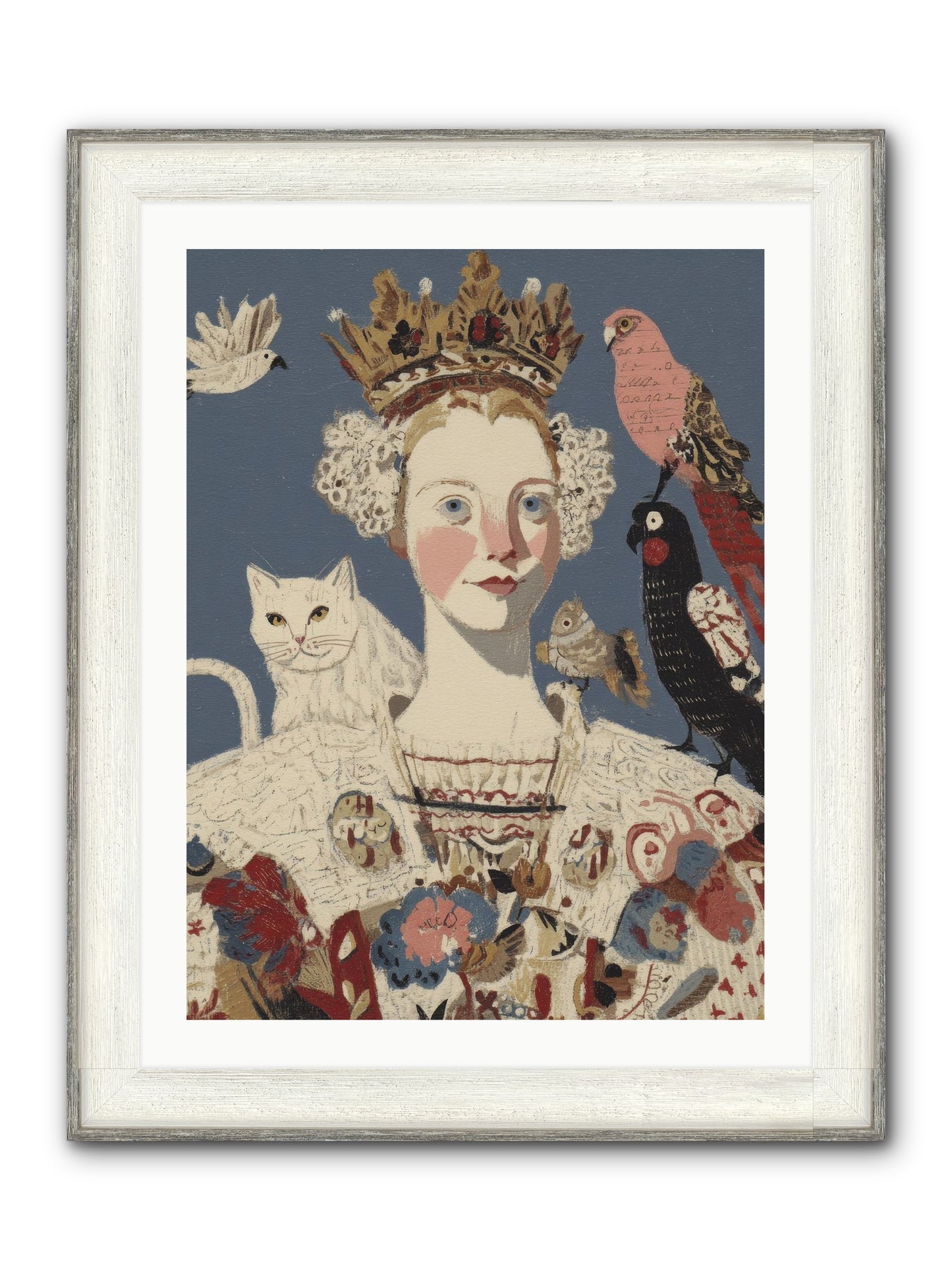 The Curious Hostess Framed Print - Driftwood White 24x32